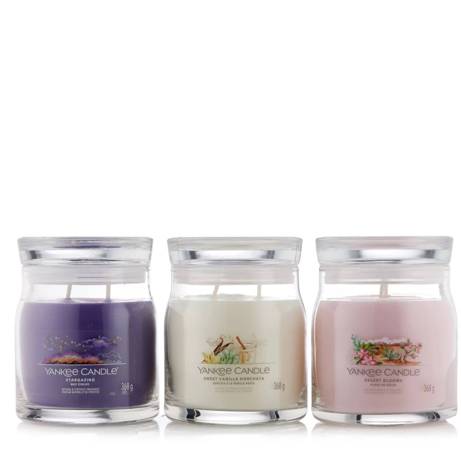 Yankee Candle Set of 3 Medium Signature Jars QVC UK