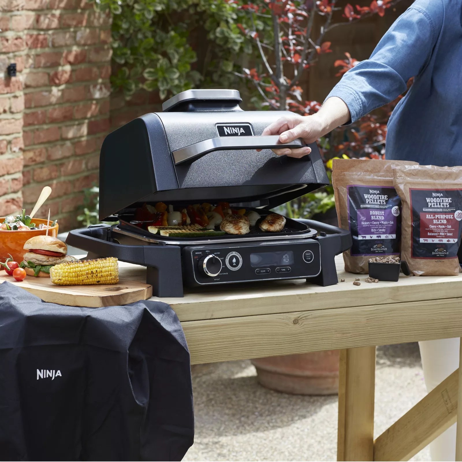 Ninja Woodfire Electric BBQ Grill & Smoker with Air Fry Function