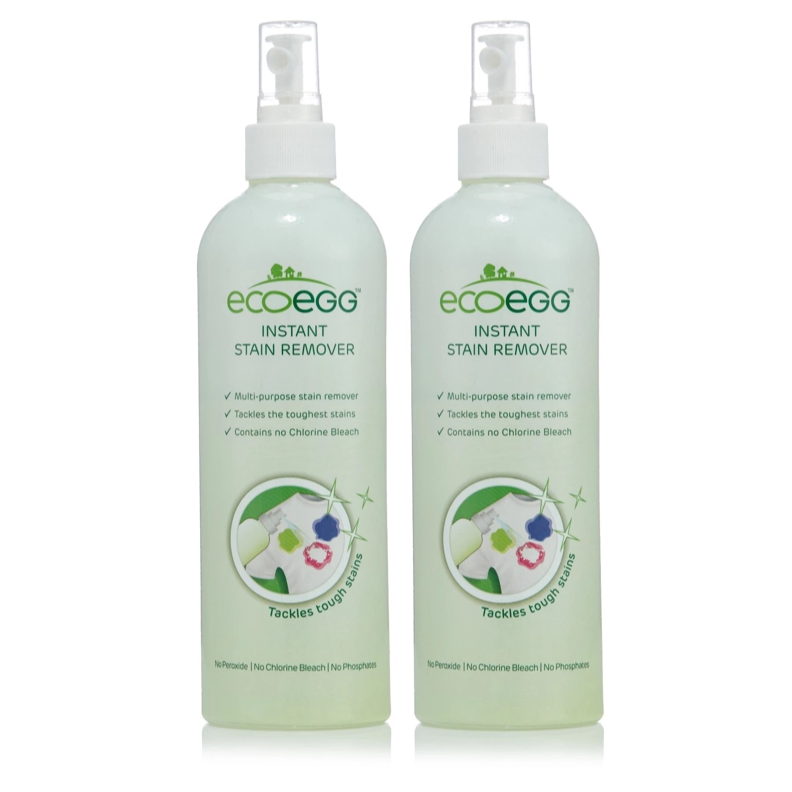 Ecoegg 2 x 480ml Instant Stain Remover Spray QVC UK