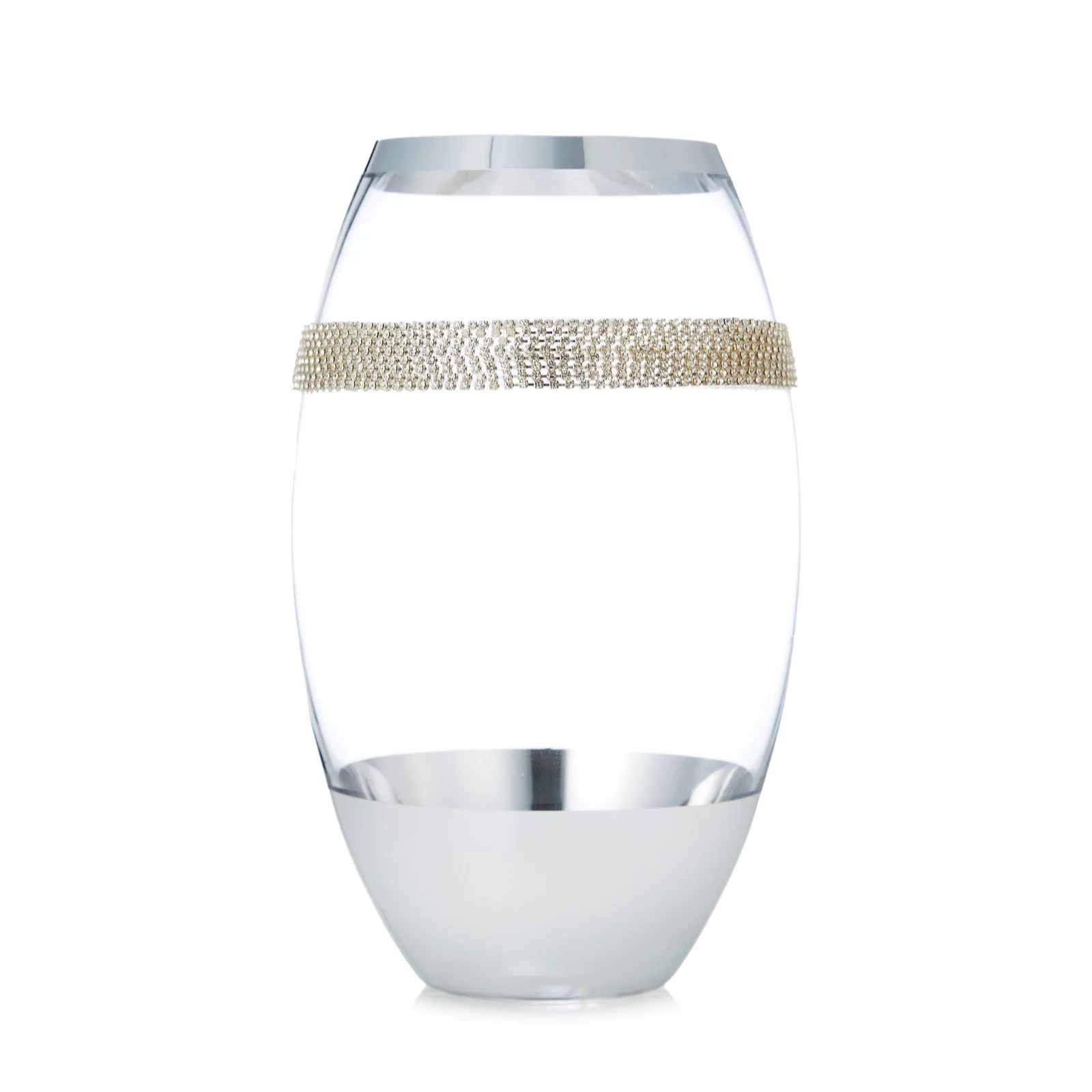 JM by Julien Macdonald Glass Vase With Crystal Accent QVC UK