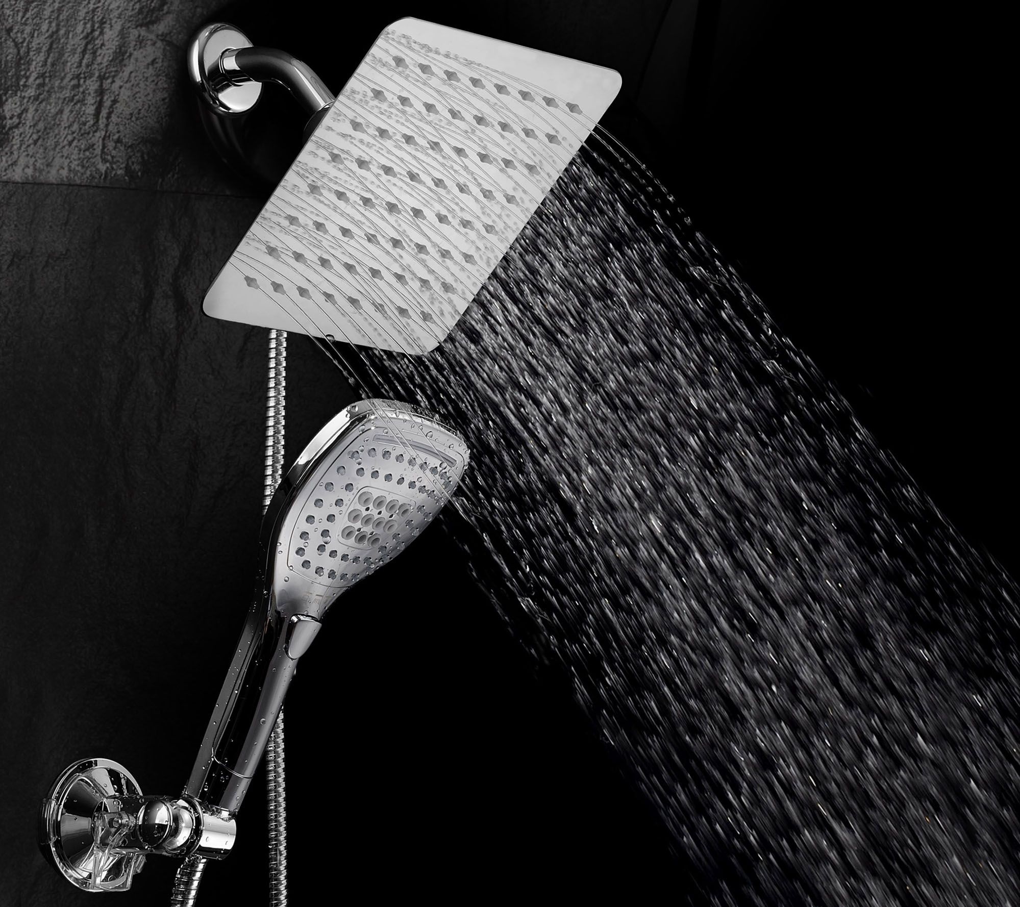 HotelSpa Square or Round Luxury Rainfall Combo Showerhead