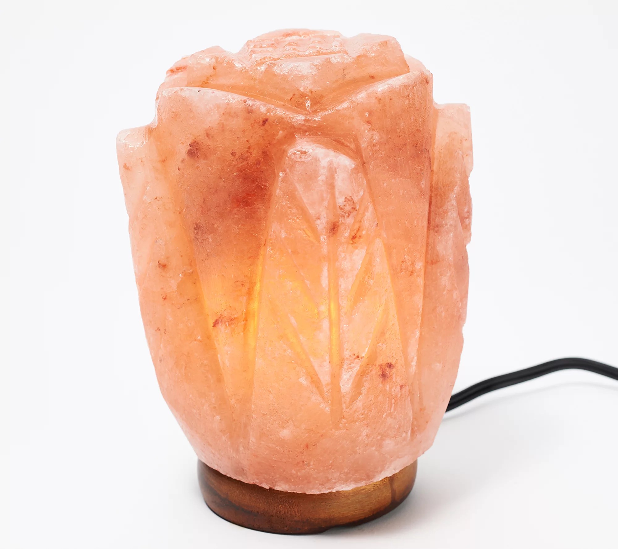 RevitaSpa Himalayan Salt Crystal Lotus Flower Lamp w/ Dimmer
