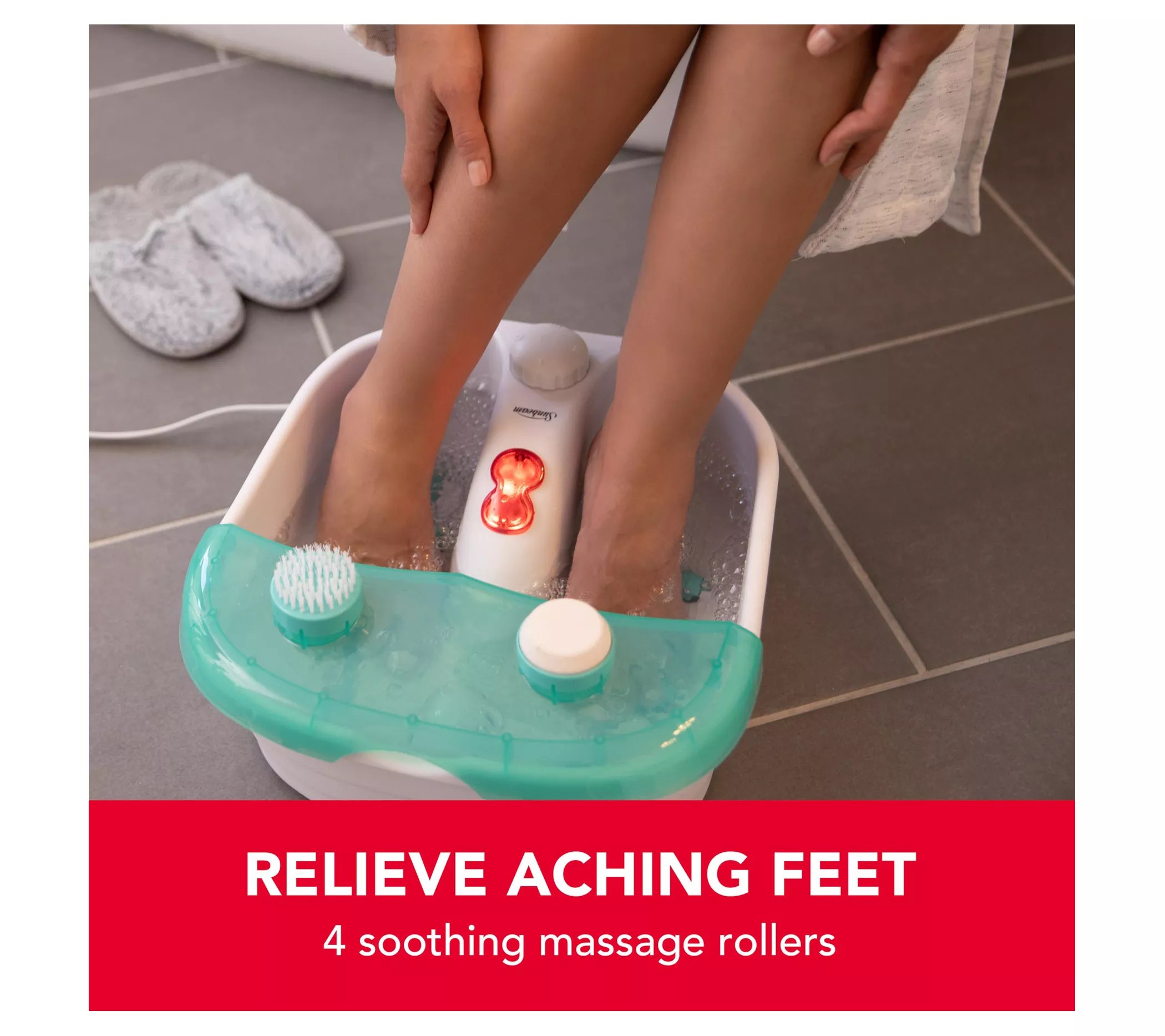 Sunbeam 16975 Foot Spa With Heating Bubbles & Massager Rollers