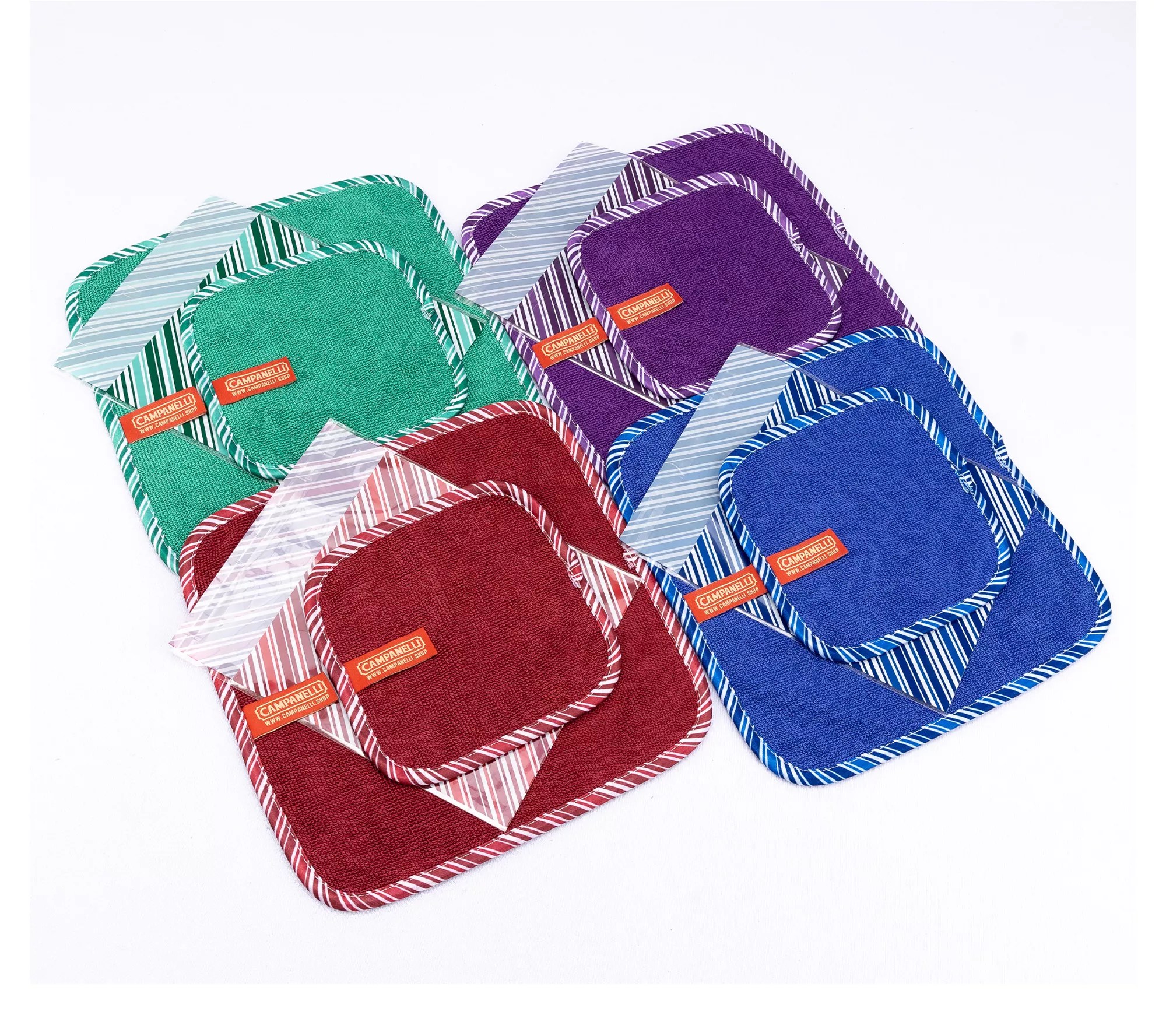 CAMPANELLI 8Piece 6"x6" and 10"x10" Loopy Towels in (4) Gift Bags