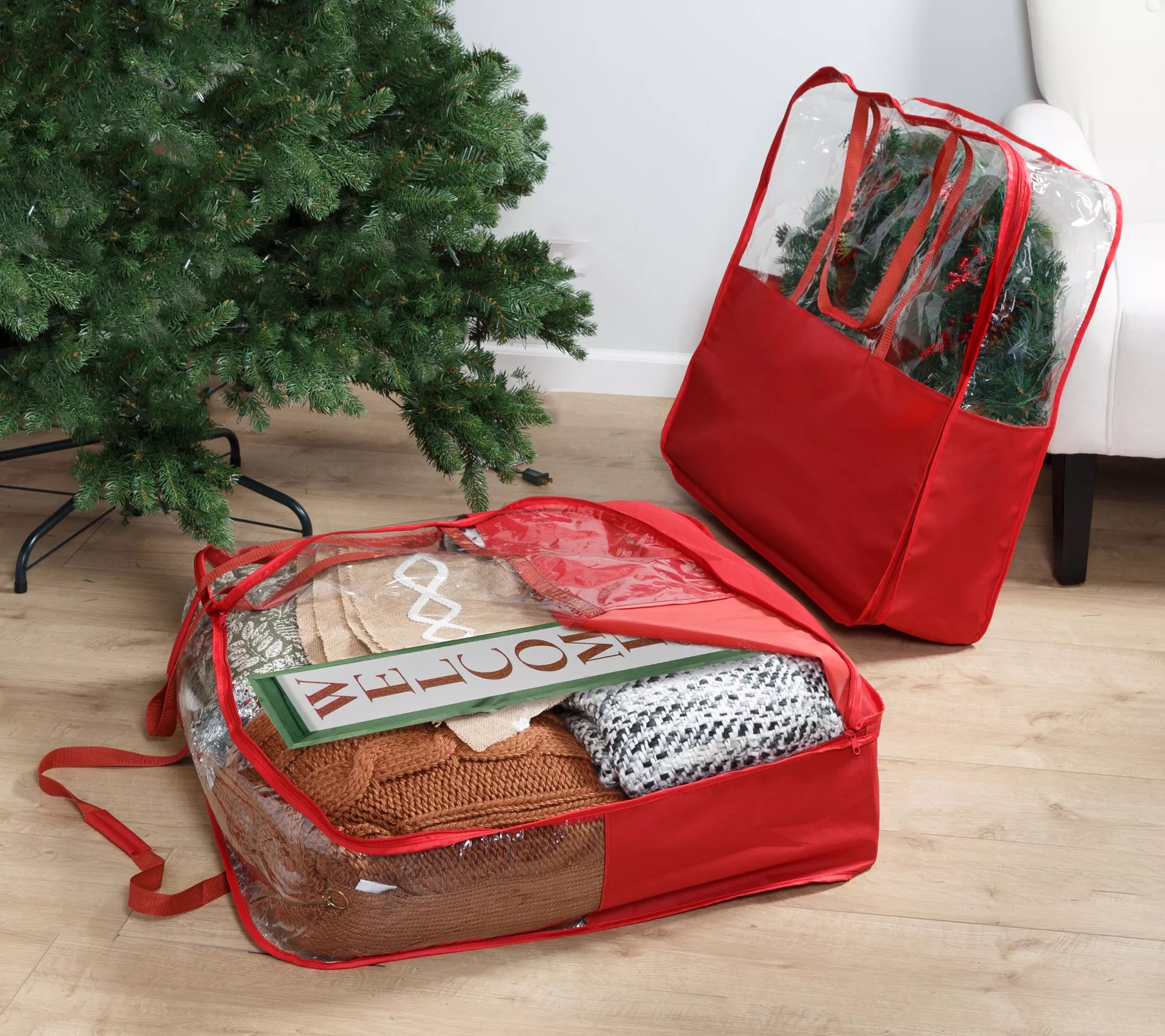 "As Is" Honey CanDo Set of 2 30" Holiday Storage Totes
