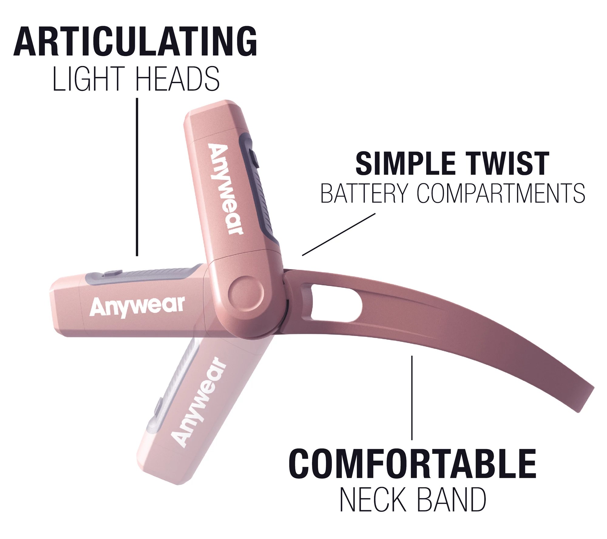 Anywear Set of 2 HandsFree Neck Light with Removable Light