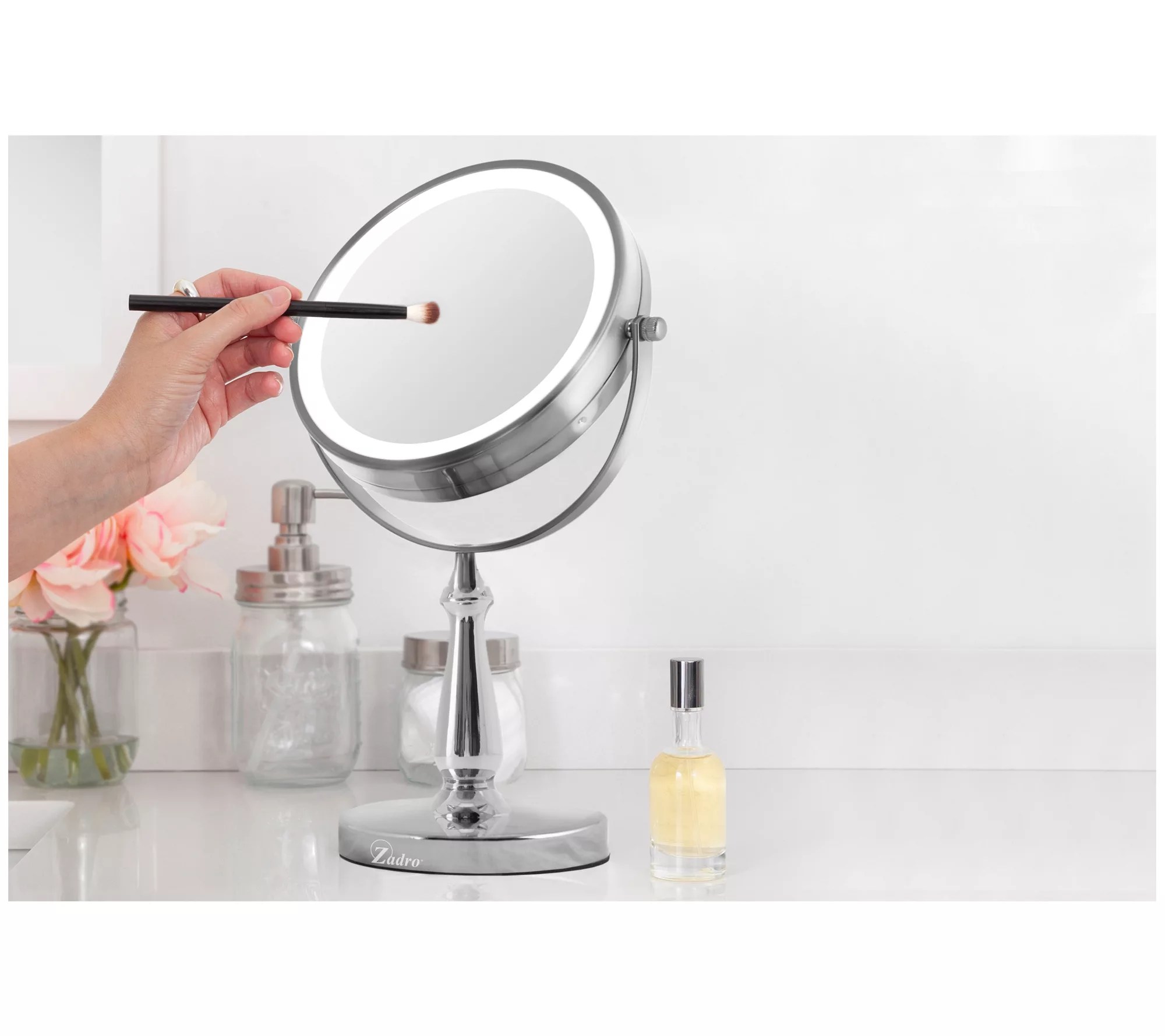 Zadro LED Lighted Vanity Swivel Mirror 1X/8X