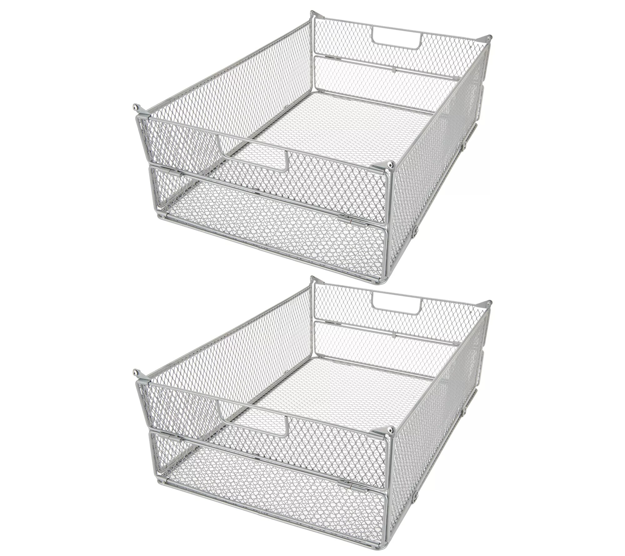 Oasis Set of 2 Collapsible Metal Folding Baskets