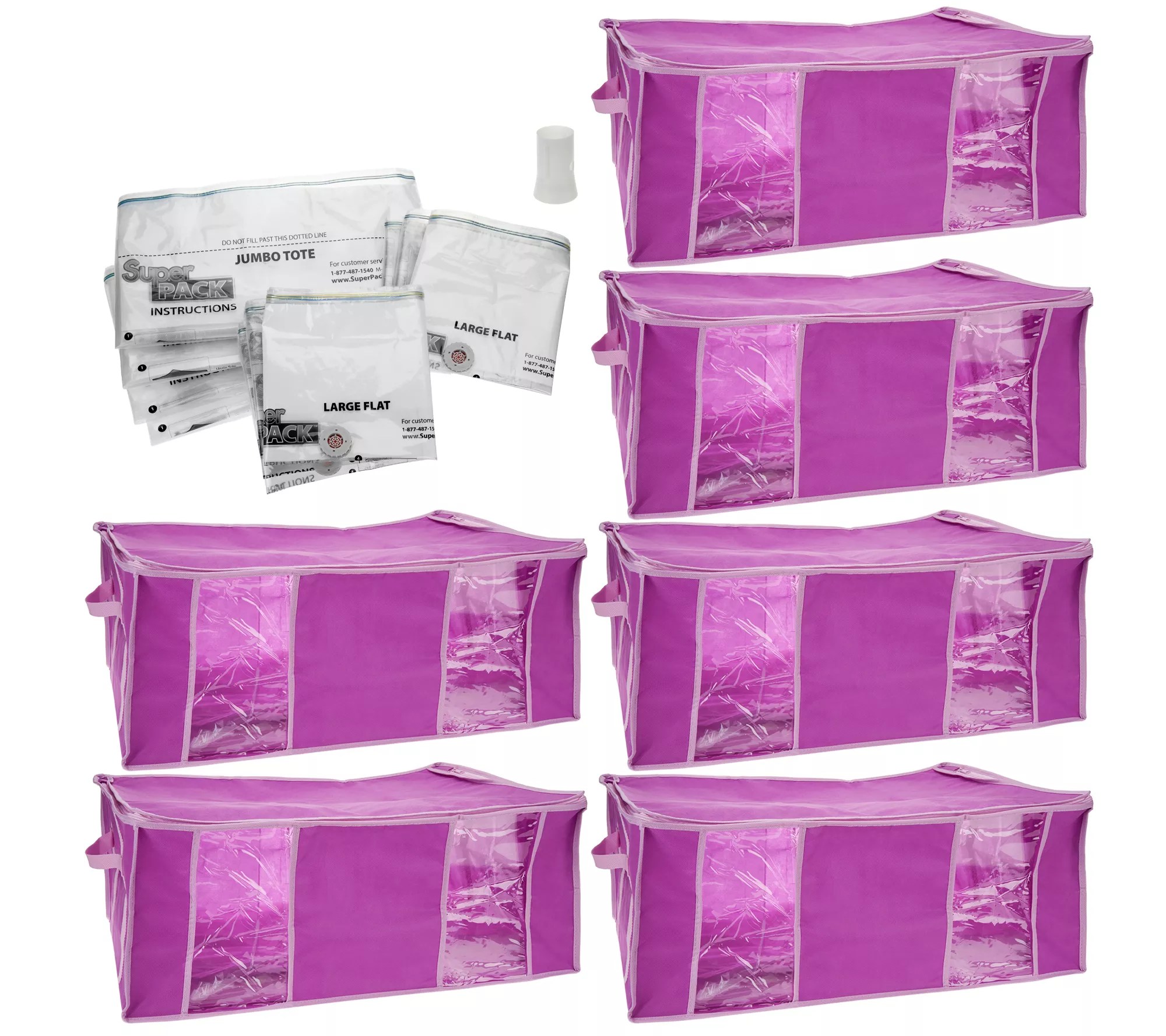 SuperPack 6 Jumbo Totes with (10) Compression Bags
