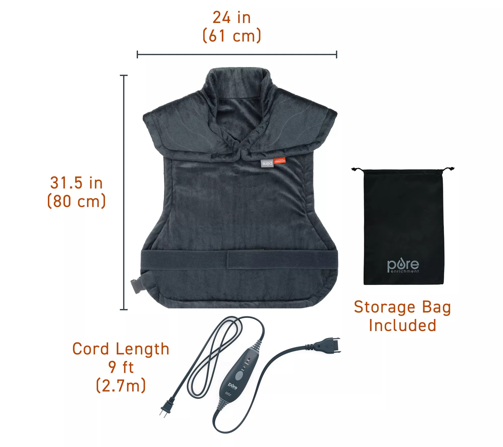 Pure Enrichment Pro Infrared Back & Neck Heating Pad