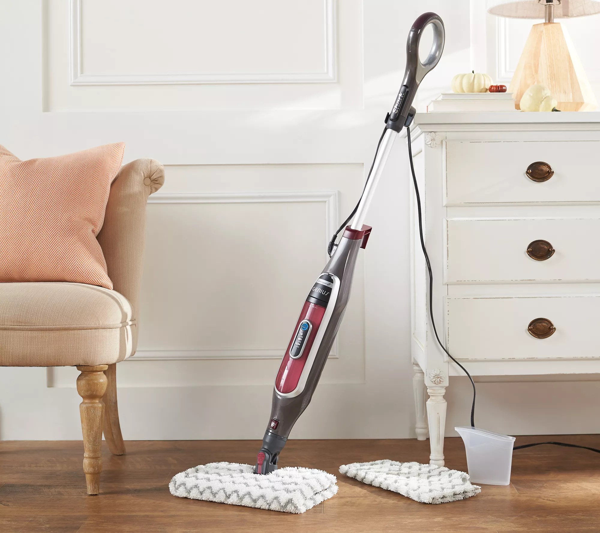 (QVC) Q2 Shark Genius Steam Pocket Mop with 2 Washable Microfiber