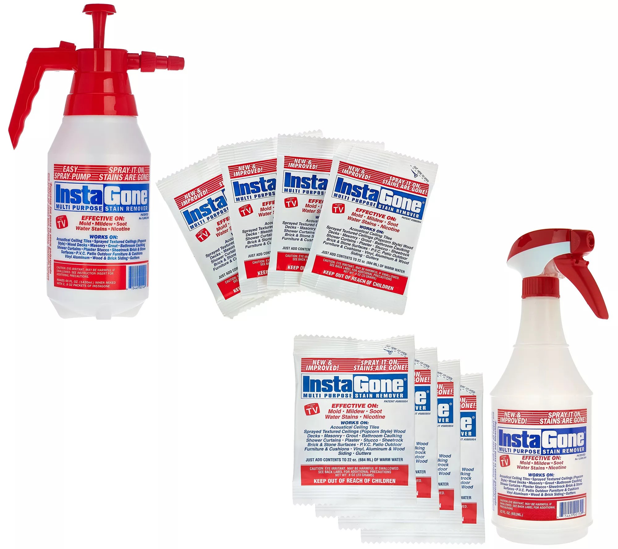 Instagone Set of 4 Multipurpose Stain Remover & Spray Bottle