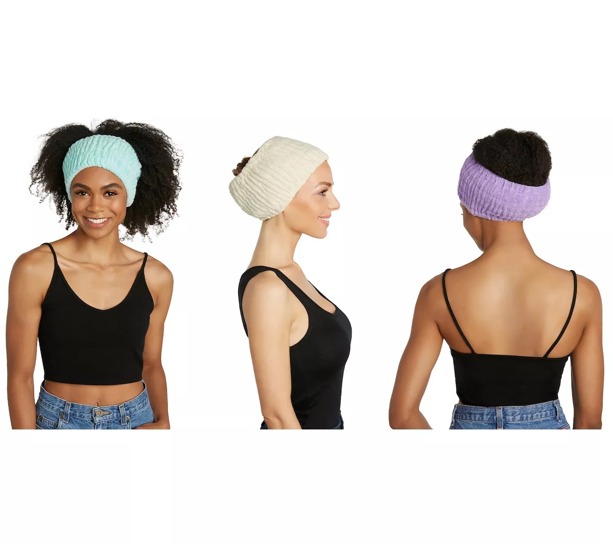 Set of 5 Solid Color 100 Cotton Turbie Hair Bands