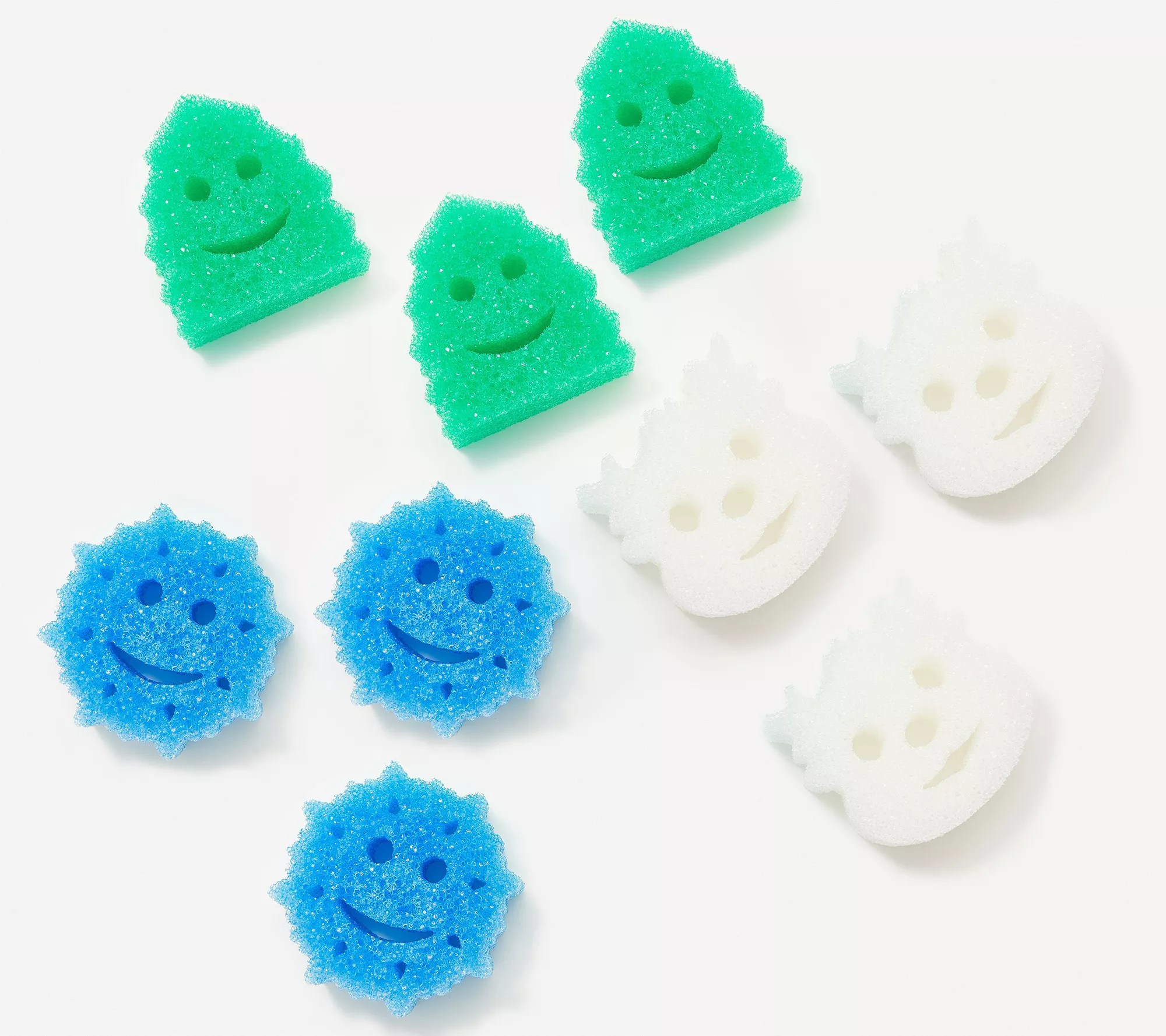 Scrub Daddy Set of 9 Holiday Shape Flex Texture Sponges