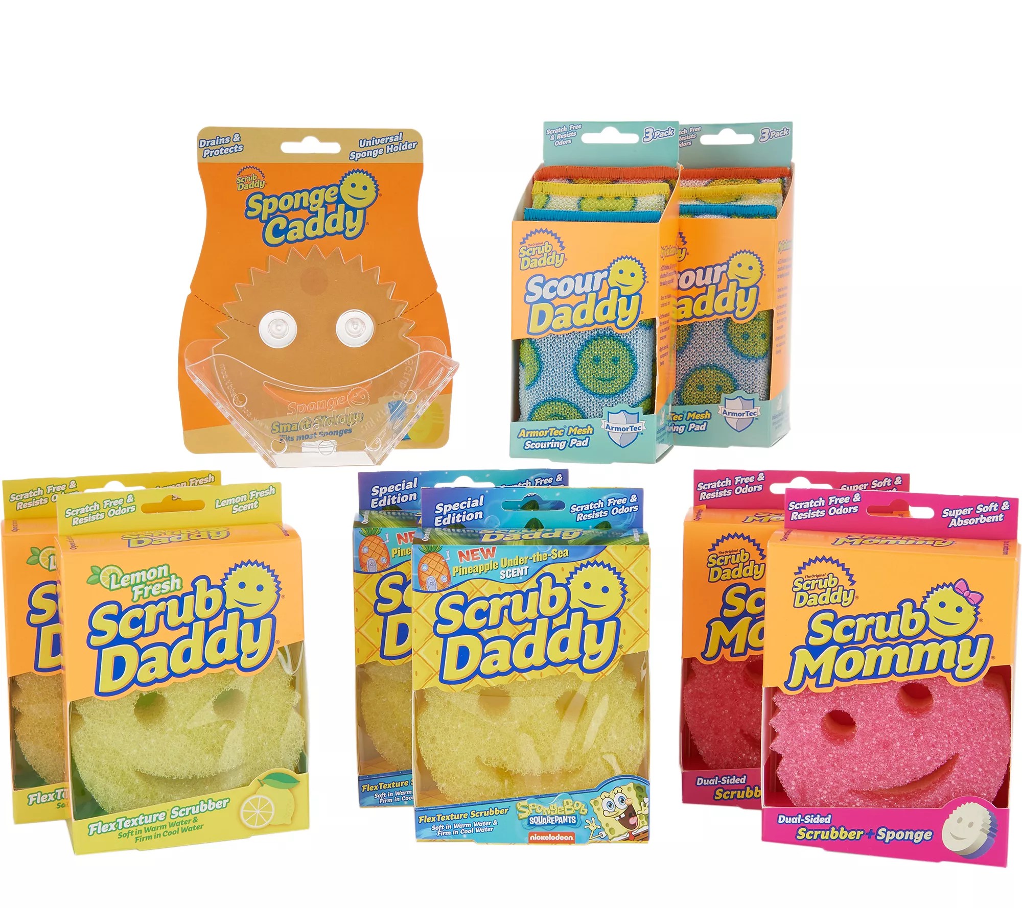 Scrub Daddy 12Piece Variety Sponge Collection & Caddy Holder