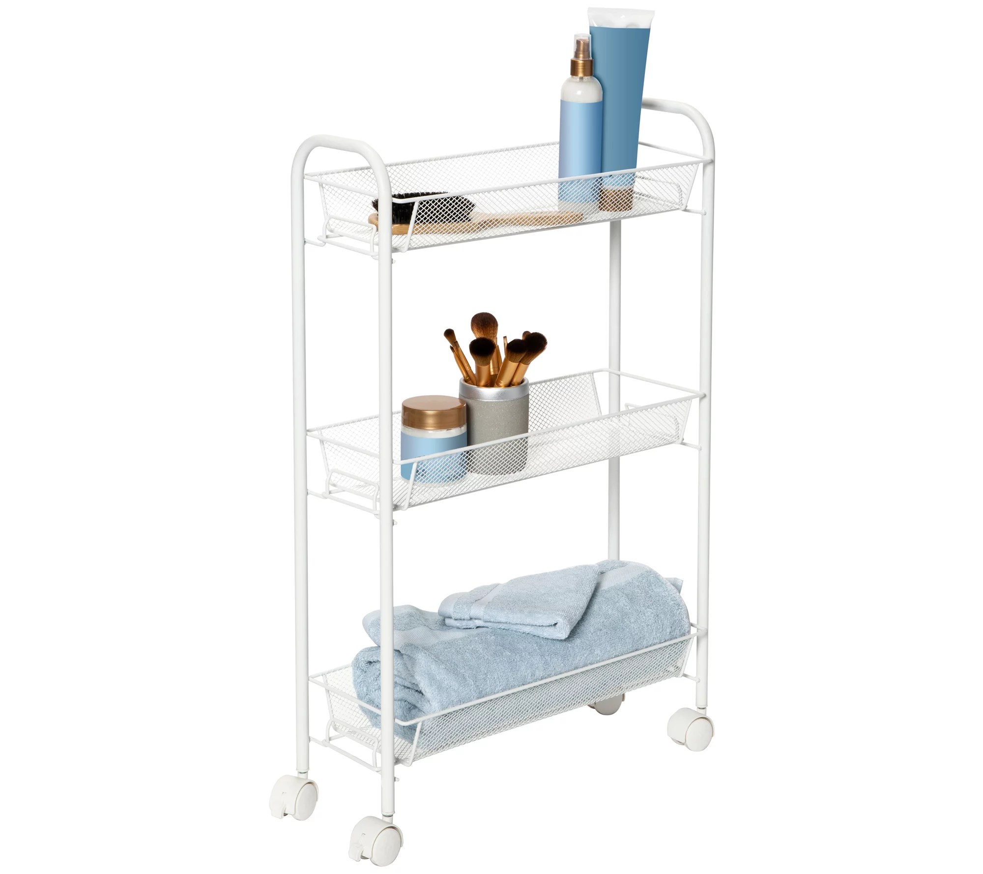 HoneyCanDo Slim Mesh 3Tier Wire Rolling Cart