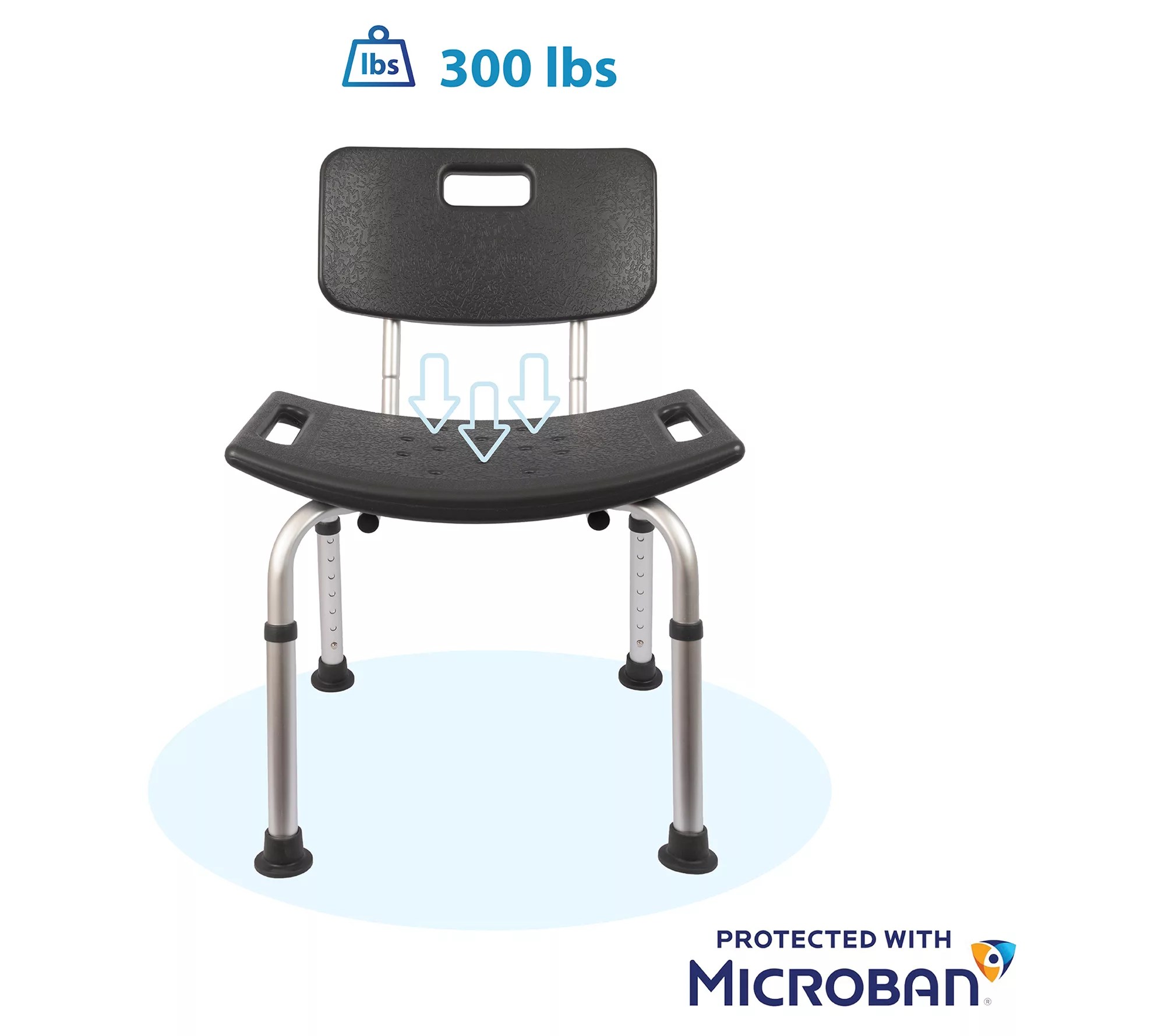 MGC HEALTH Bath Seat with Back Rest in Microban