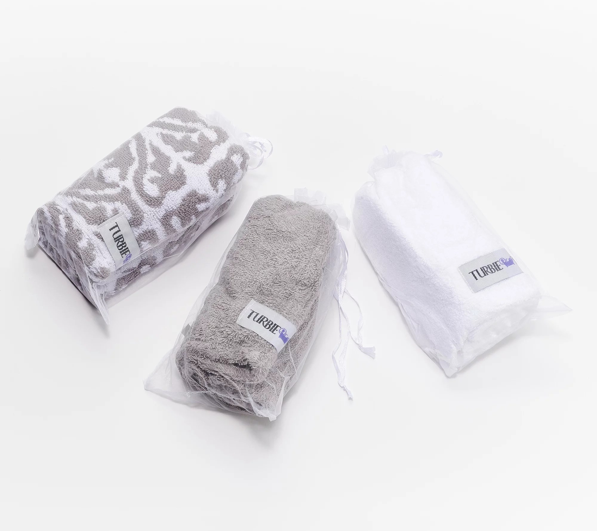 Set of 3 Parisian Print 100 Cotton Turbie Twist Hair Towels