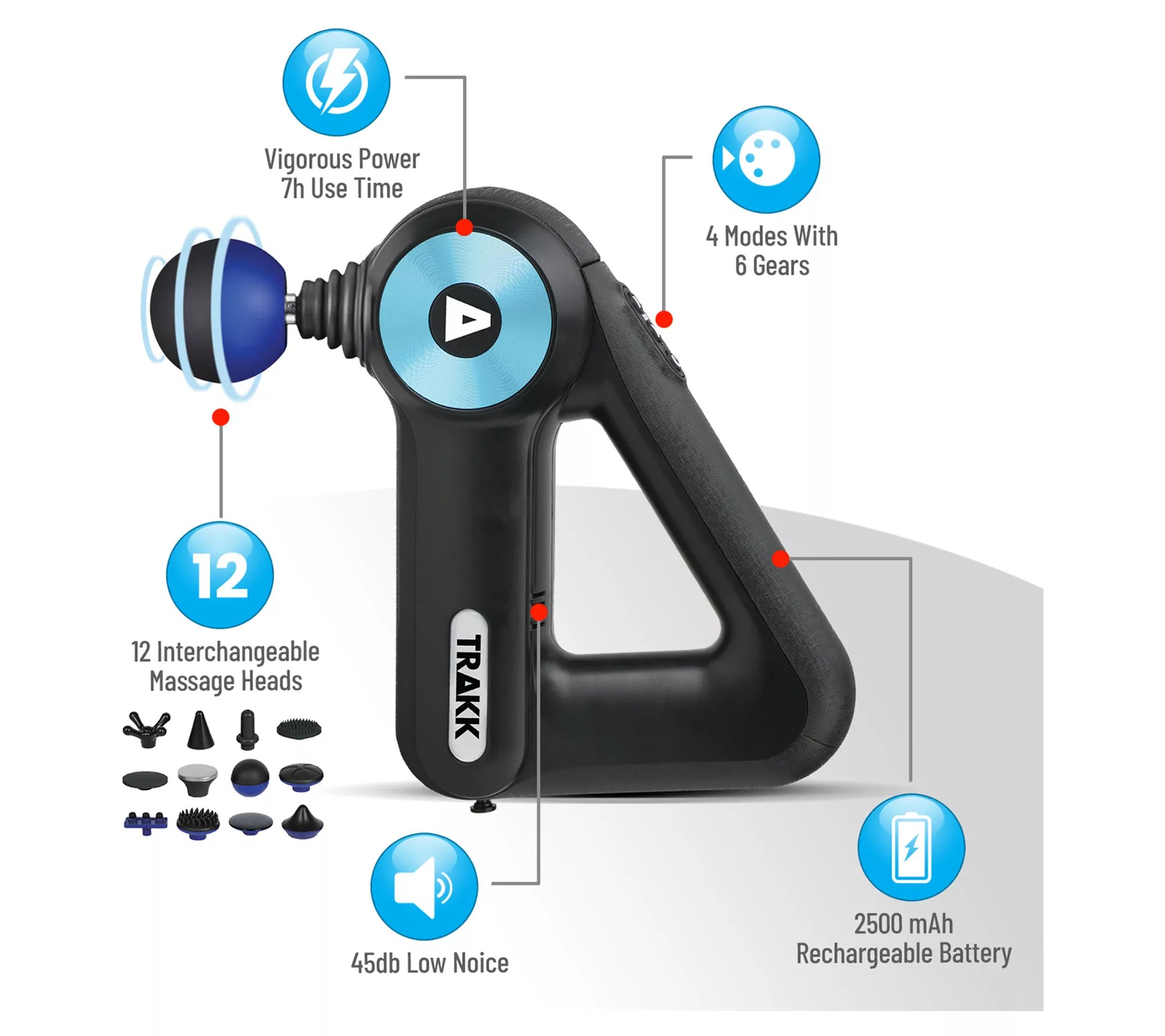 TRAKK Ergonomic Percussion Massage Gun