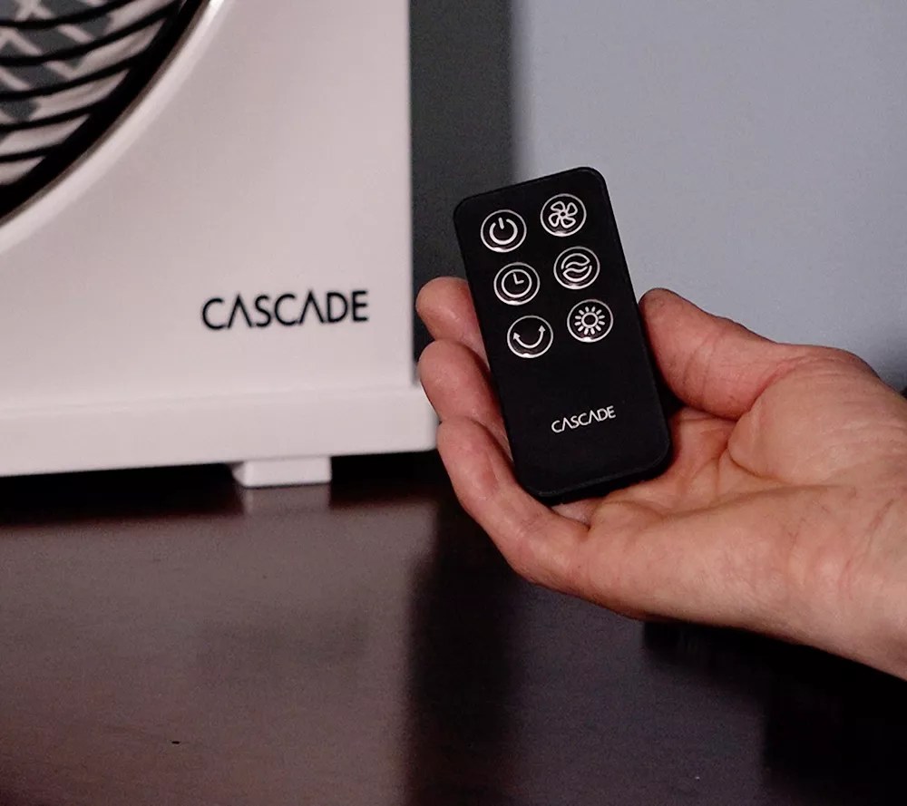 (QVC) Cascade Capri 12" Portable 4-Speed Cooling Fan & Remote Control