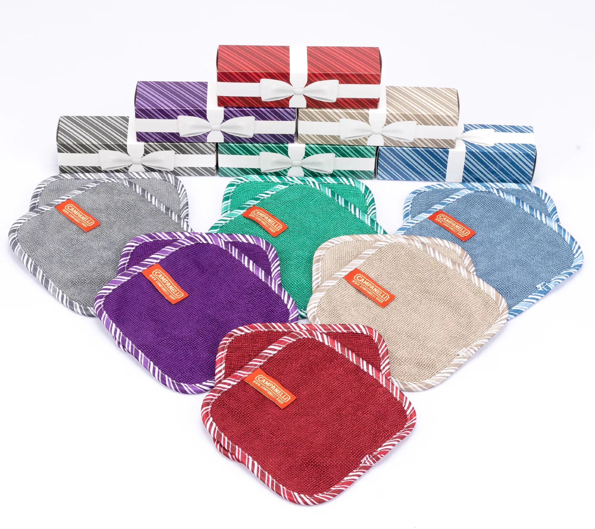 CAMPANELLI 12Piece 6" x 6" Loopy Towels in (6) Gift Boxes
