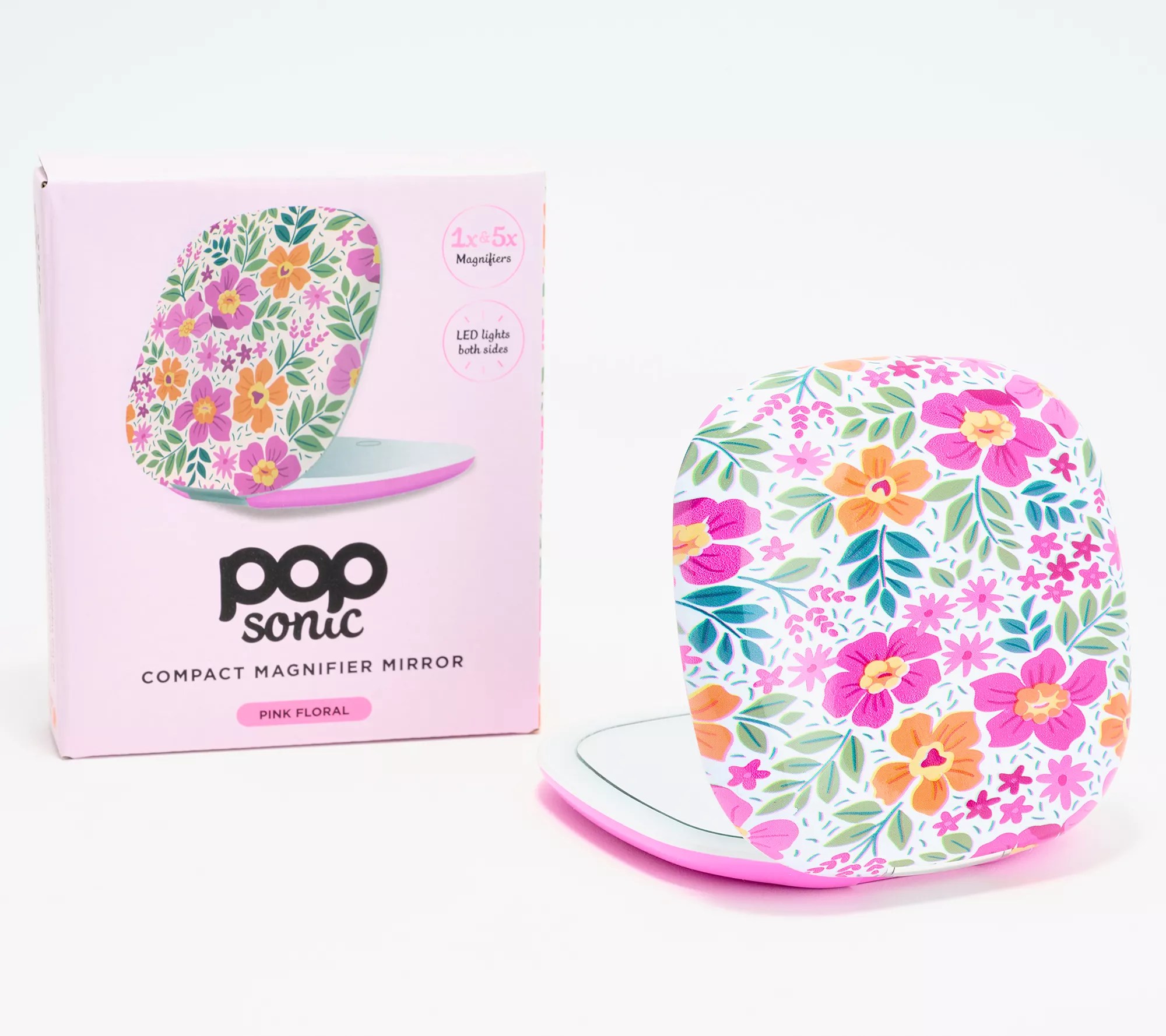 Pop Sonic Square Compact Mirror with 1x/5x Mag and Gift Box