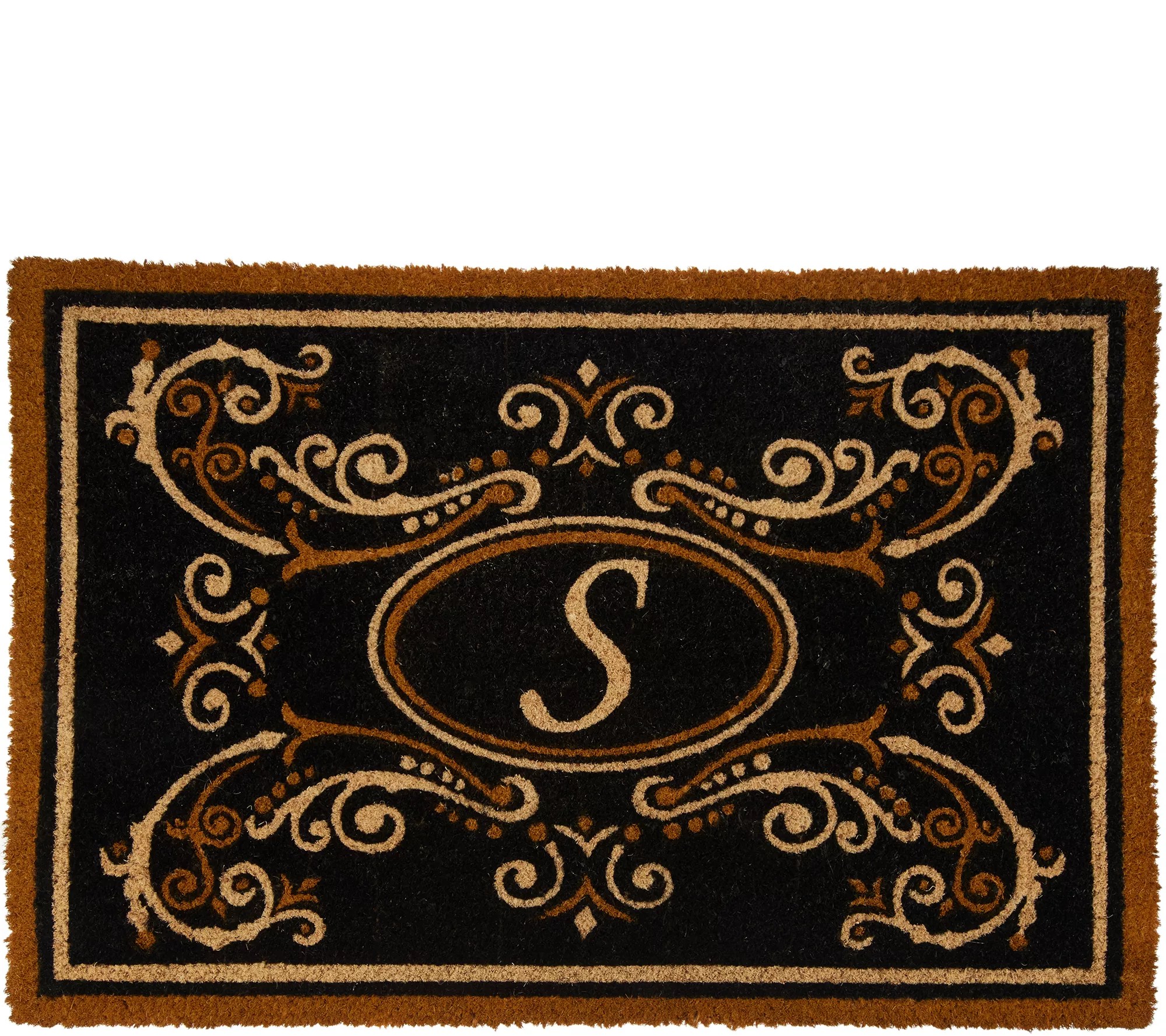 2' x 3' Outdoor TriColor Monogram Initial Coir Doormat