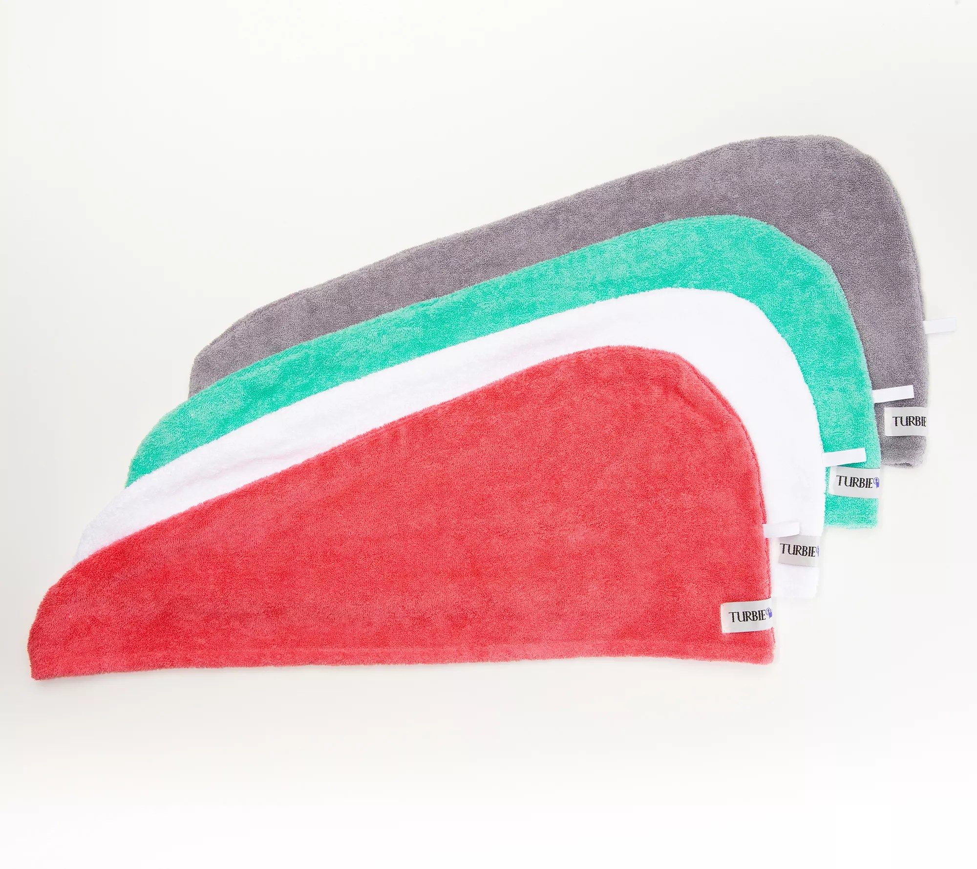 (QVC) Beauty iQ Turbie Twist Set of 4 Solid 100 Cotton Hair Towels