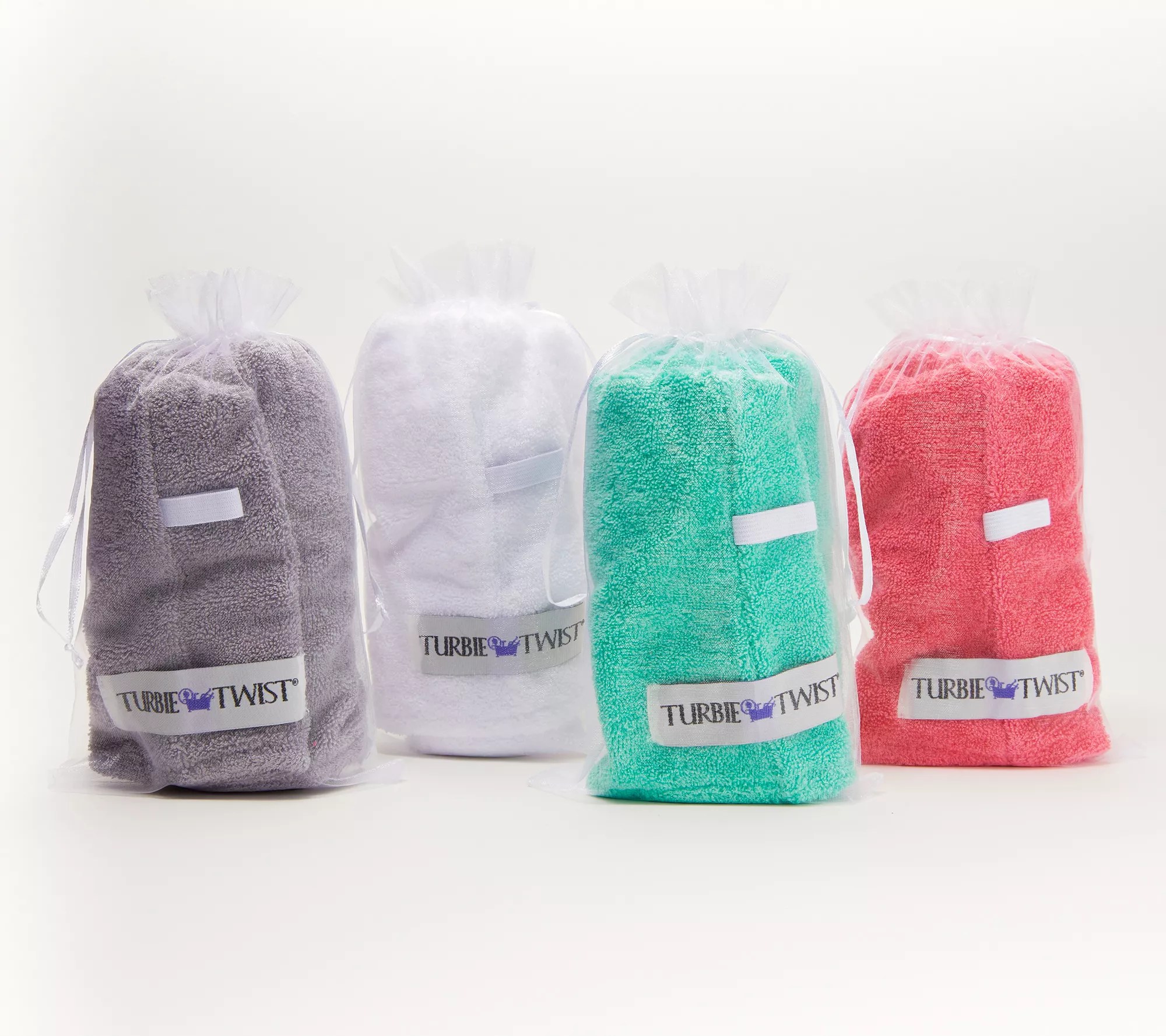 Turbie Twist Set of 4 Solid 100 Cotton Hair Towels