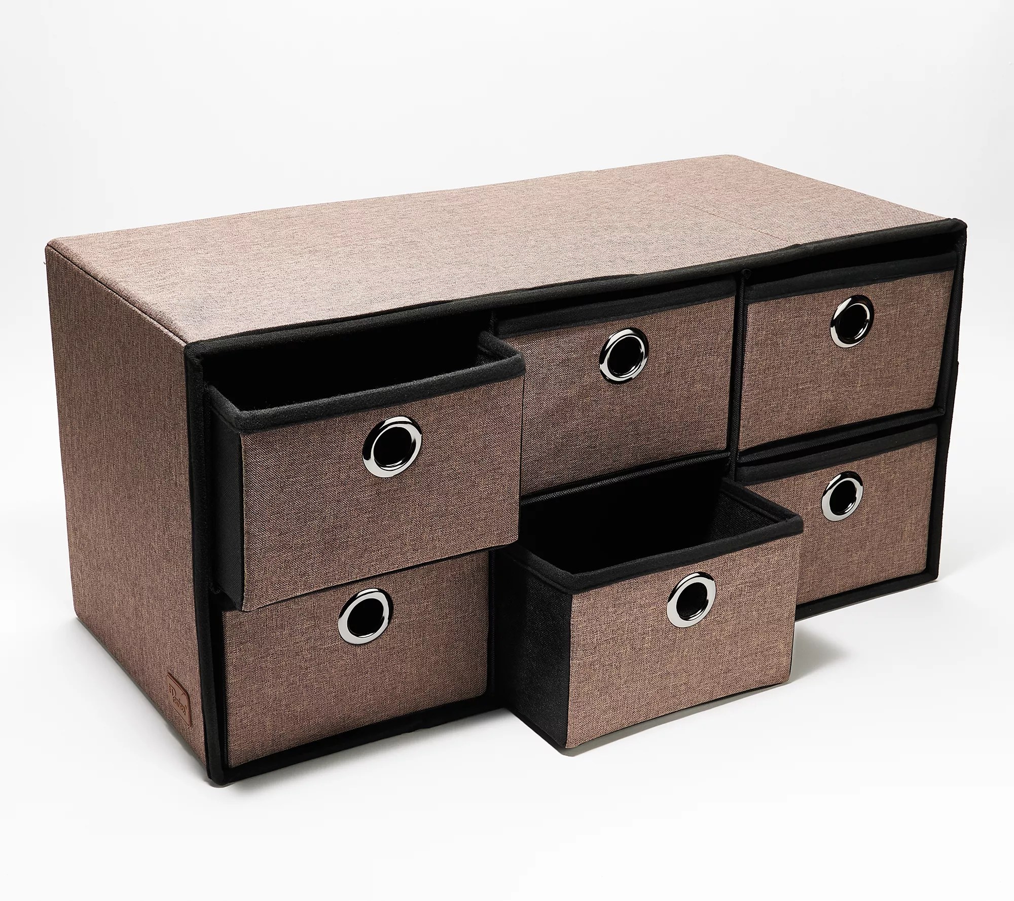 Periea Collapsible MultiUse Storage Ottoman with Drawers