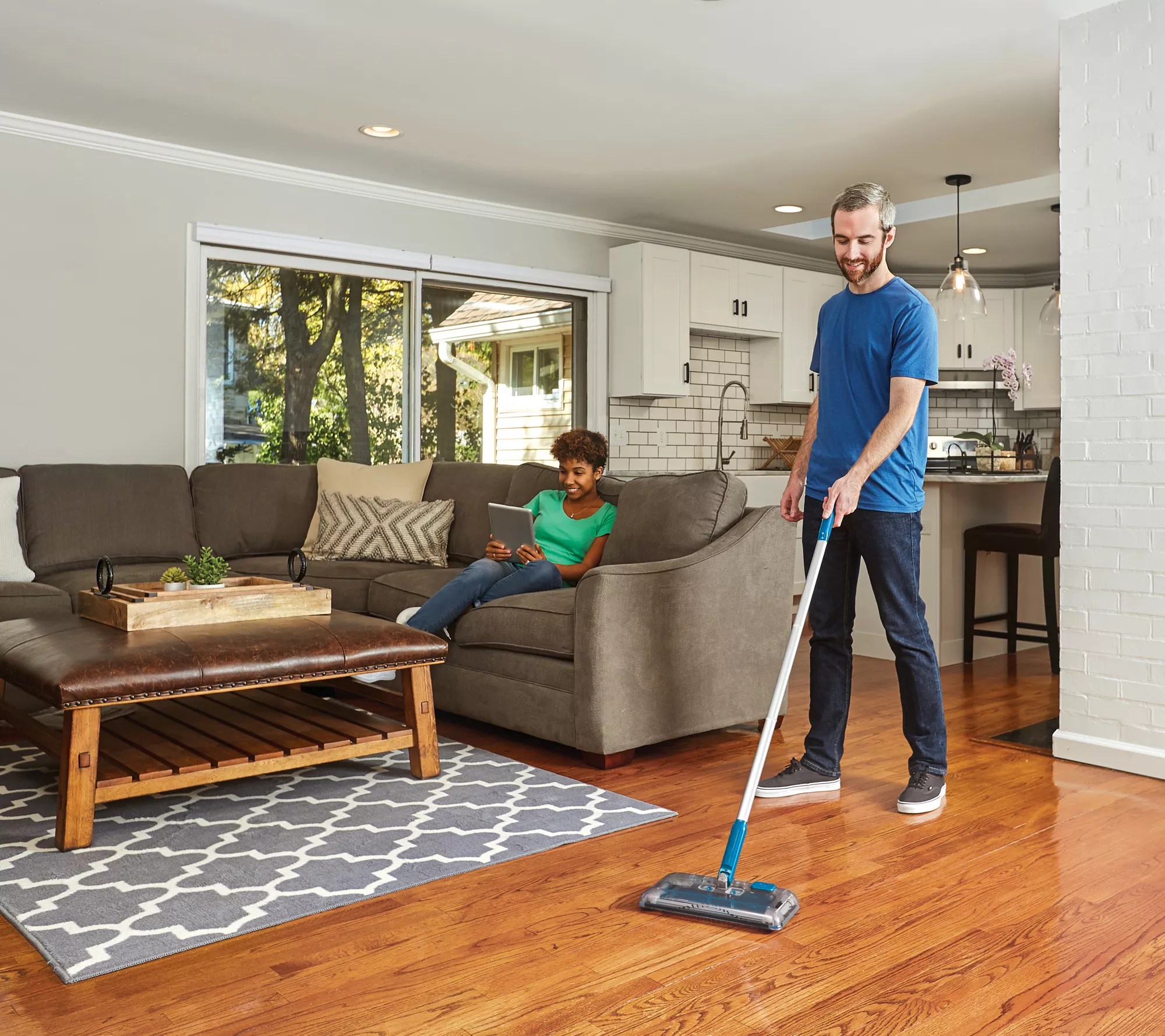 BLACK + DECKER Cordless Rechargeable MultiSurface Floor Sweeper