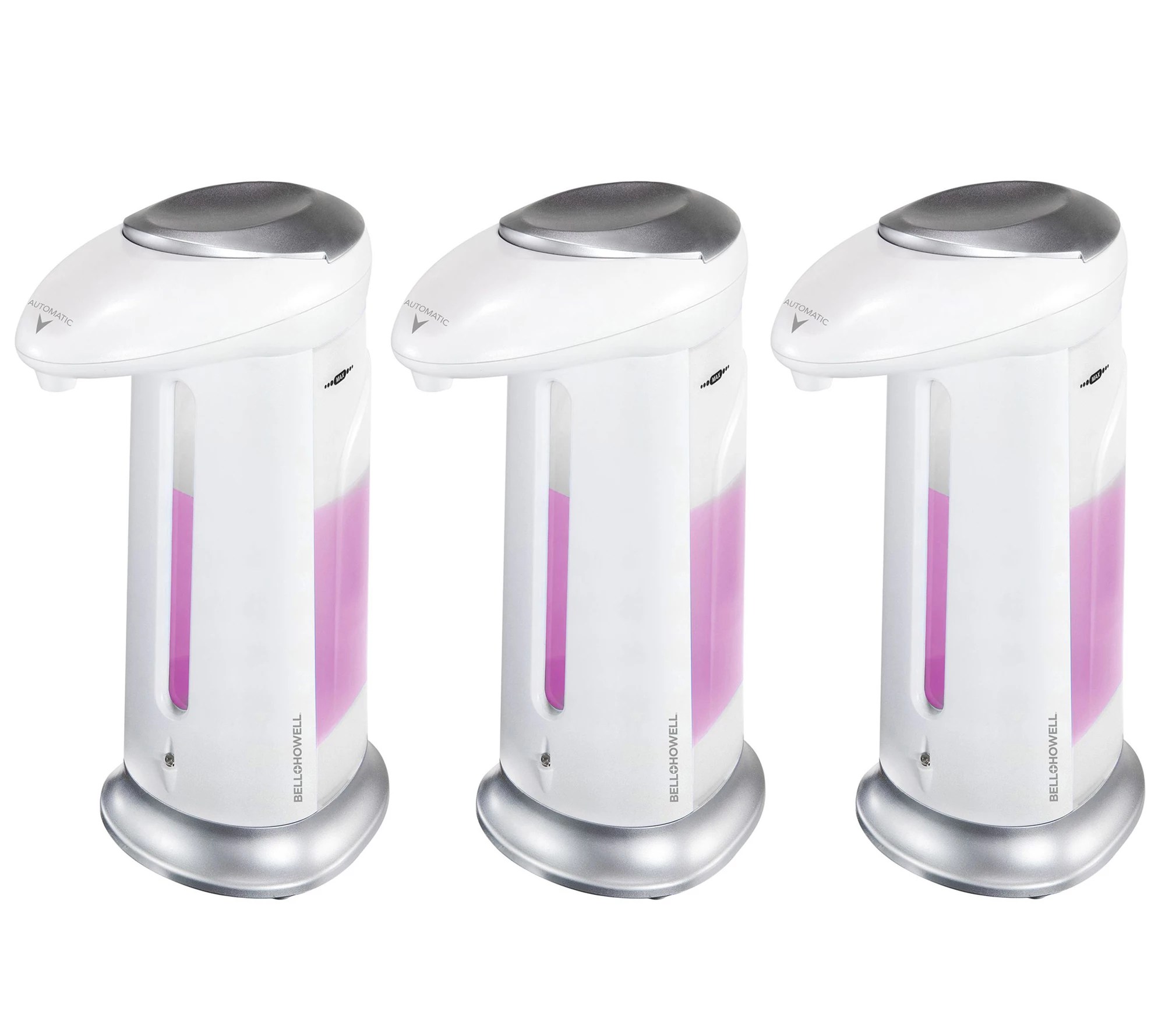 Bell & Howell Sonic Soap Set of 3 Automatic Dispensers