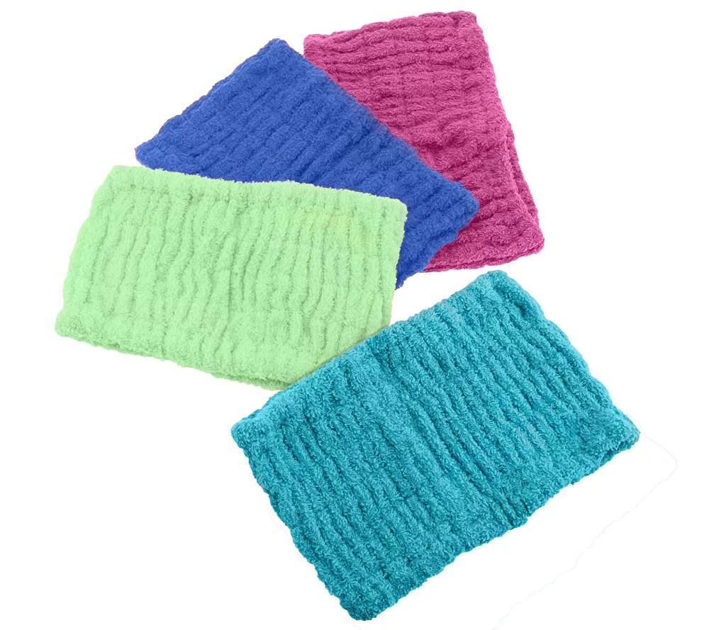 Set of 4 Solid Color 100 Cotton Turbie Hair Bands