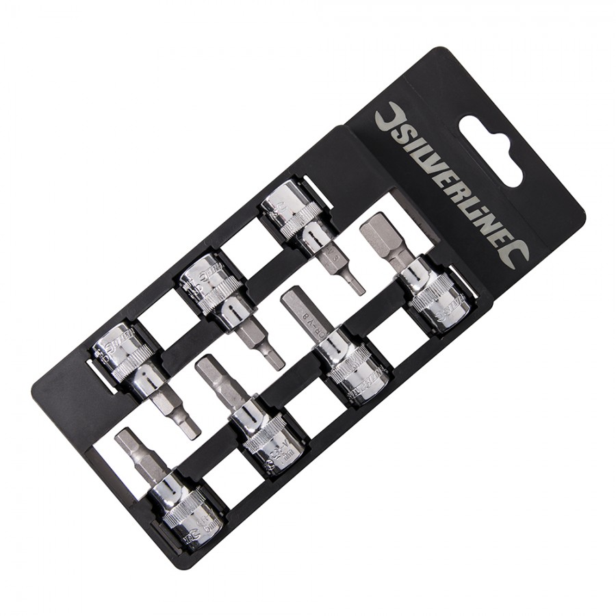 Silverline Hex Bit Set 3/8" Drive 7pce Hex 3 10mm Qwikfast Trade & DIY
