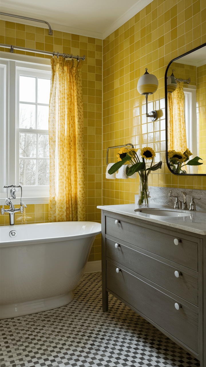 26 Yellow Bathroom Ideas Bright and Stylish Designs with Blue, Mustard