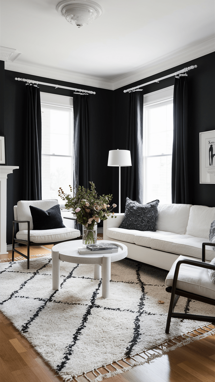 21 Black Living Room Ideas Modern Decor, Aesthetic Designs, and Bold