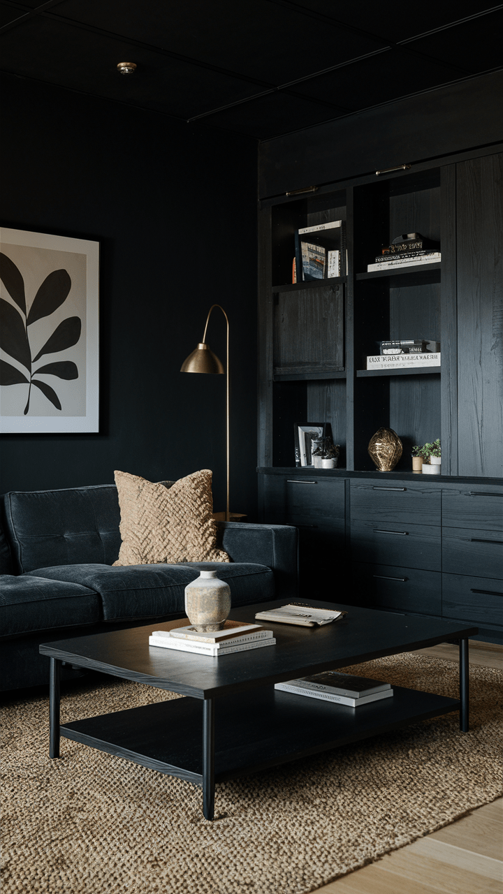 21 Black Living Room Ideas Modern Decor, Aesthetic Designs, and Bold