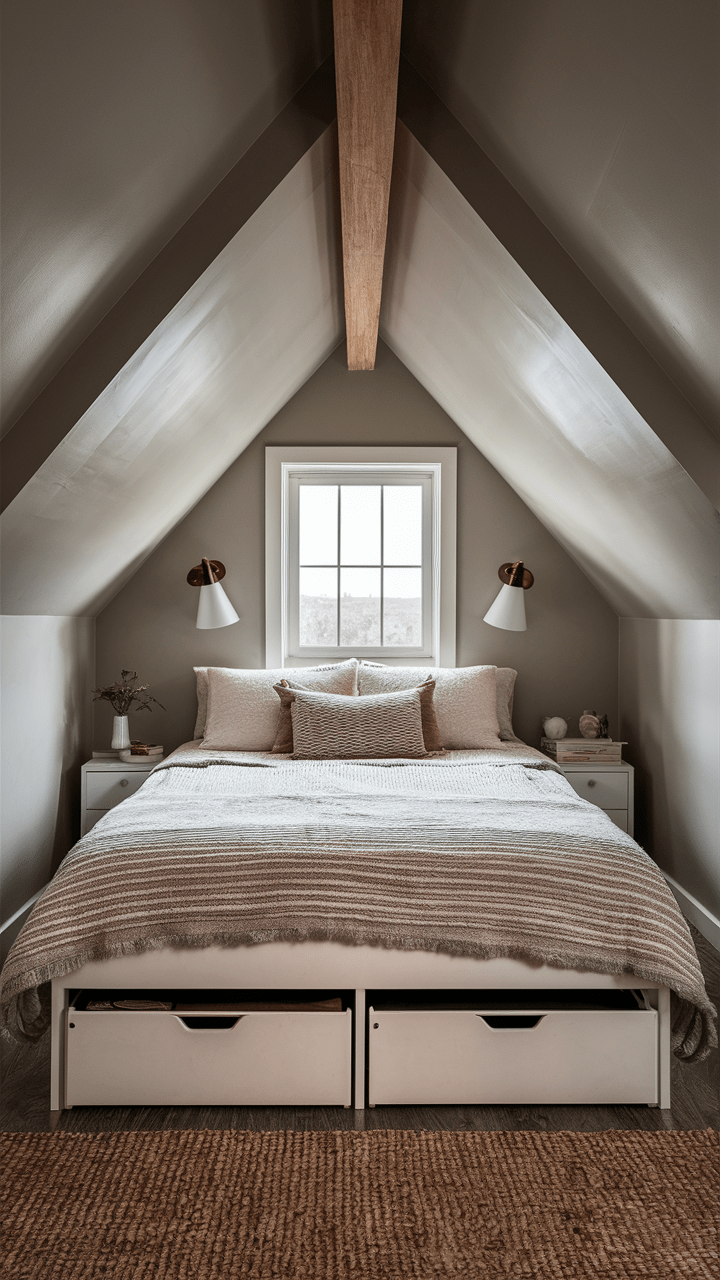 24 Cozy and Functional Small Attic Bedroom Ideas for Slanted Walls and