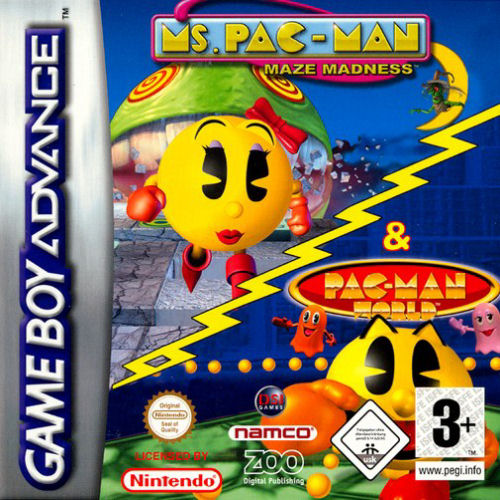 2 in 1 Ms. PacMan Maze Madness & PacMan World (E)(Independent) ROM