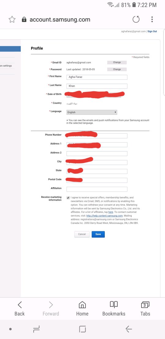 Changing Country for my Samsung Account Samsung Members