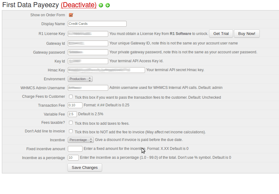 First Data Payeezy for WHMCS R1 Software