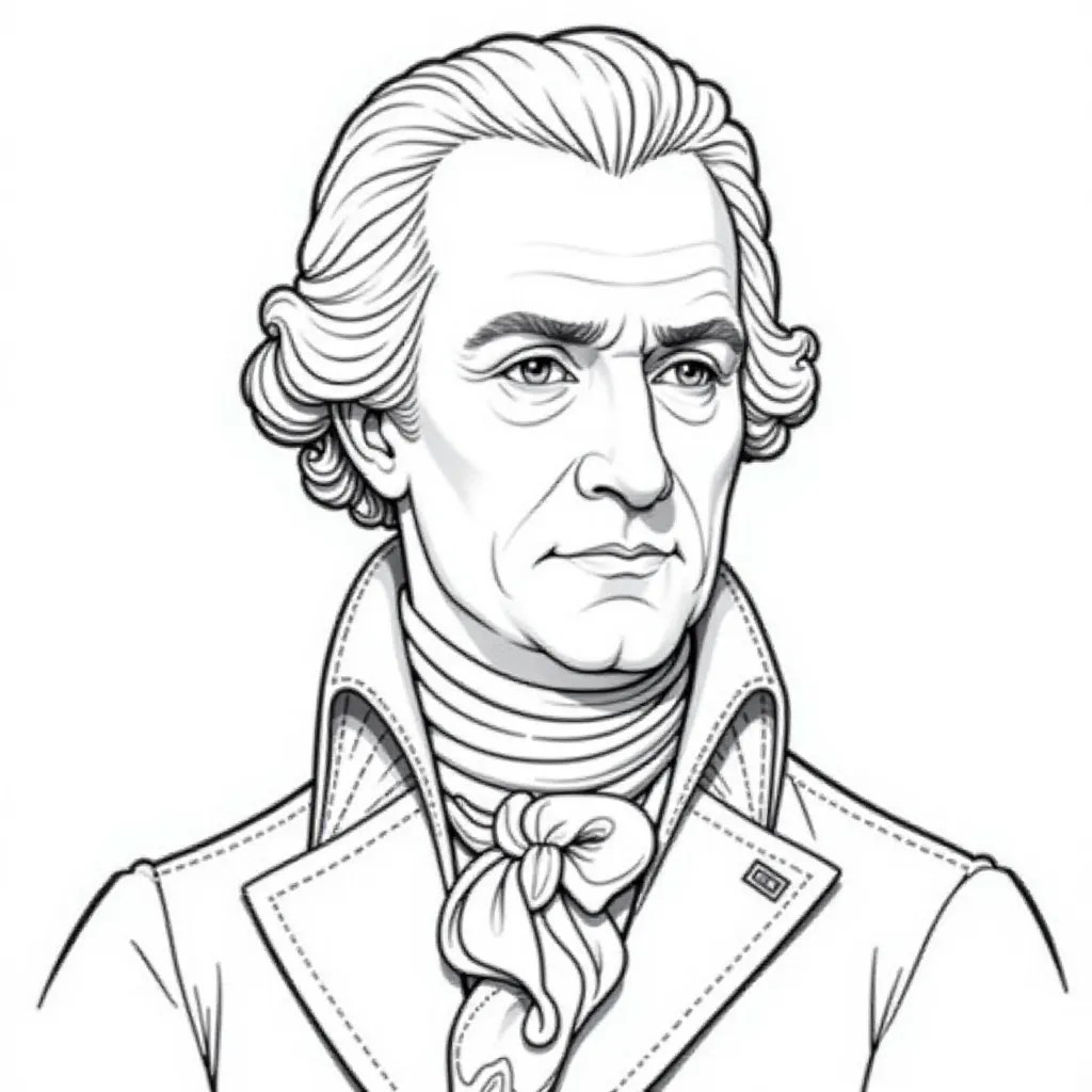 Thomas Jefferson Portrait Coloring Page Free Printable Coloring Page
