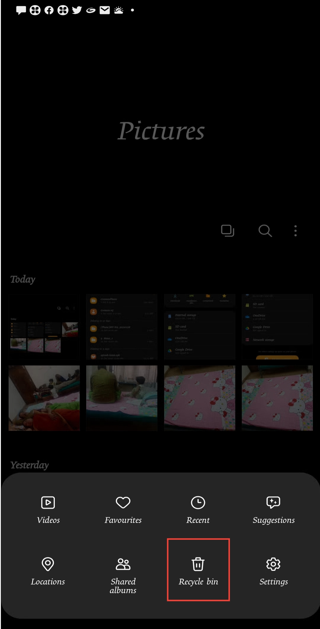 How can I open my recycle bin? Samsung Members