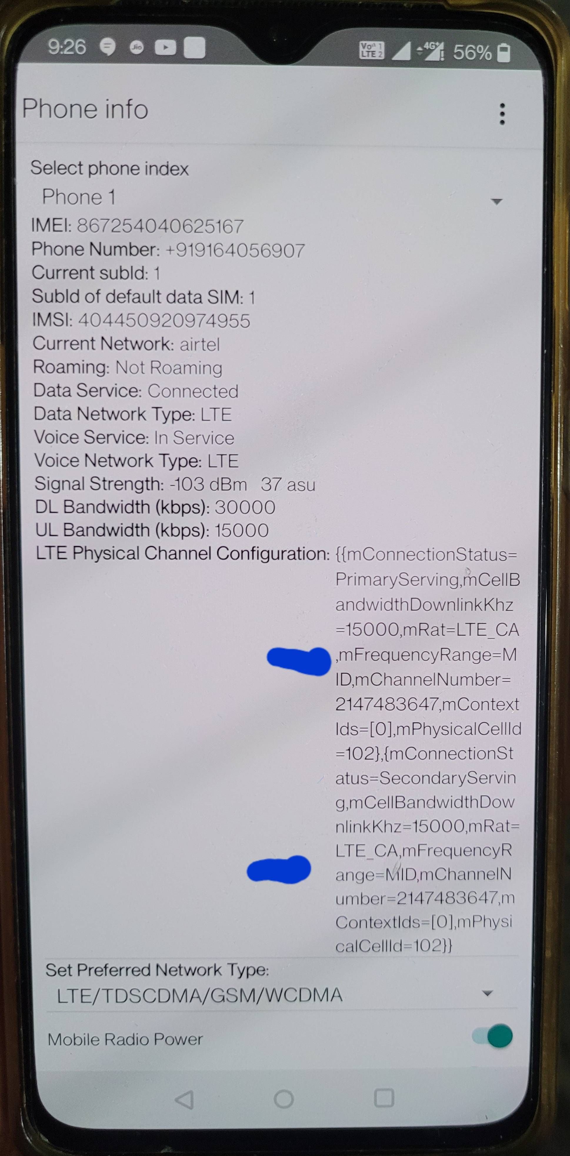 Samsung S20 FE 5g network Carrier Aggregation(CA) Samsung Members