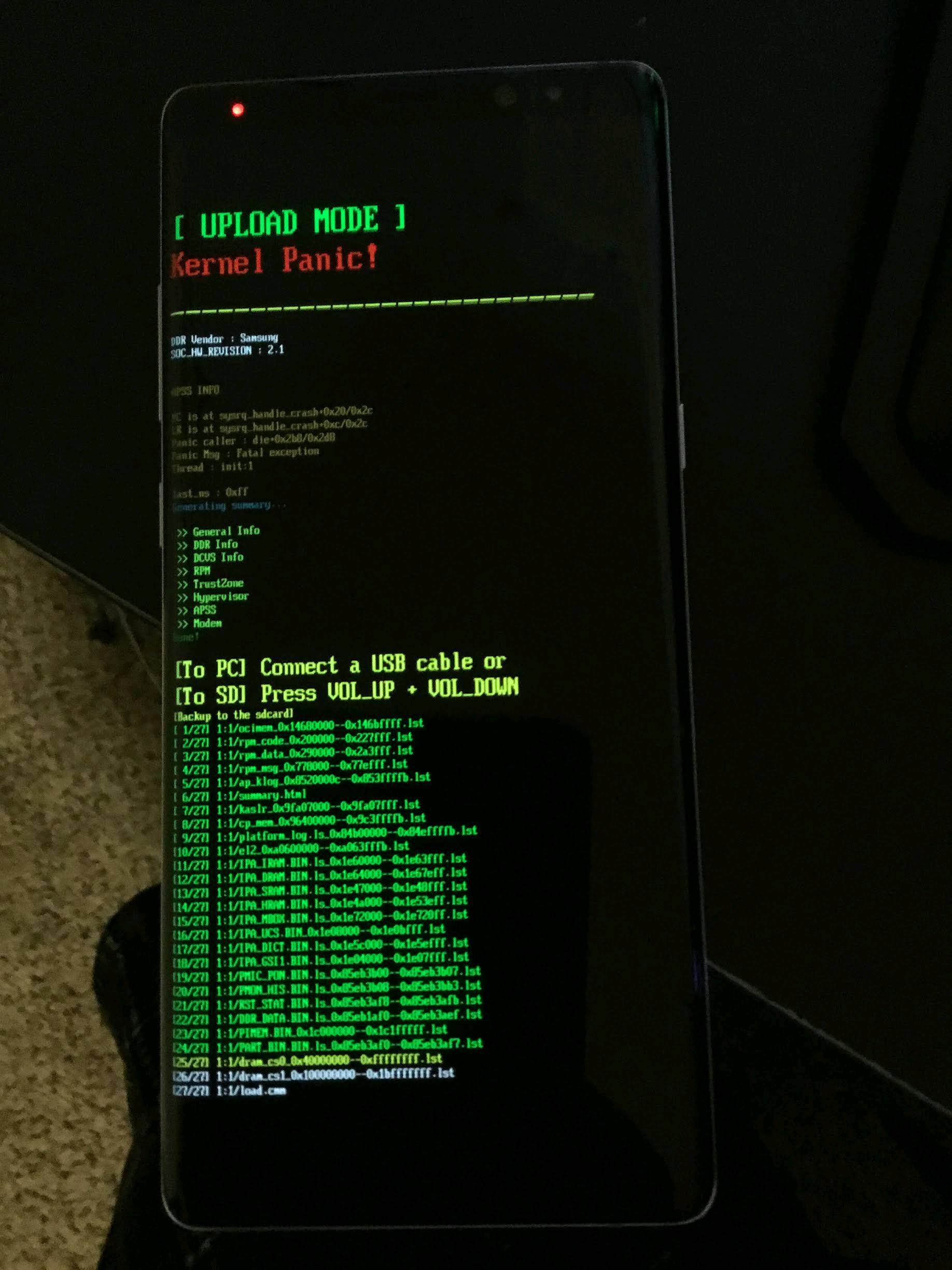 kernel panic upload mode Samsung Members