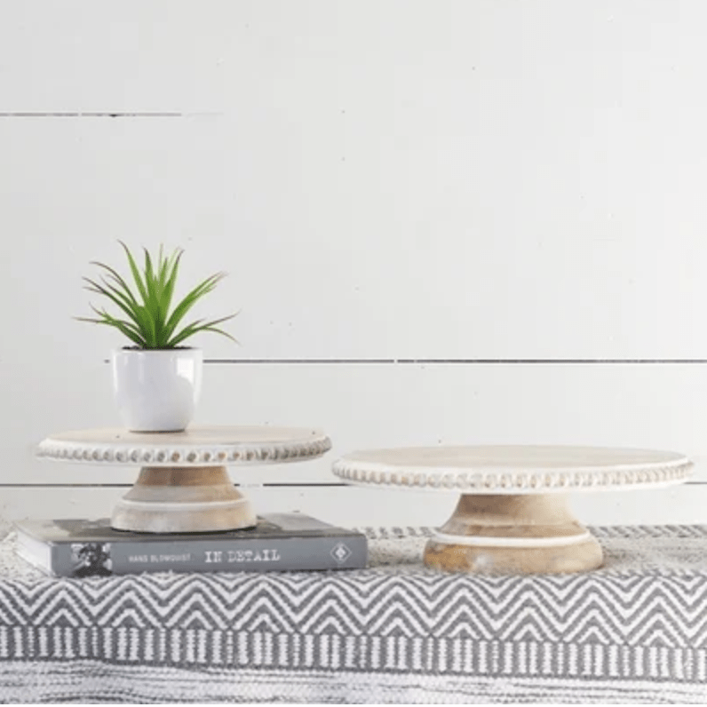 Washed Wood Cake Stand Riser Linabella