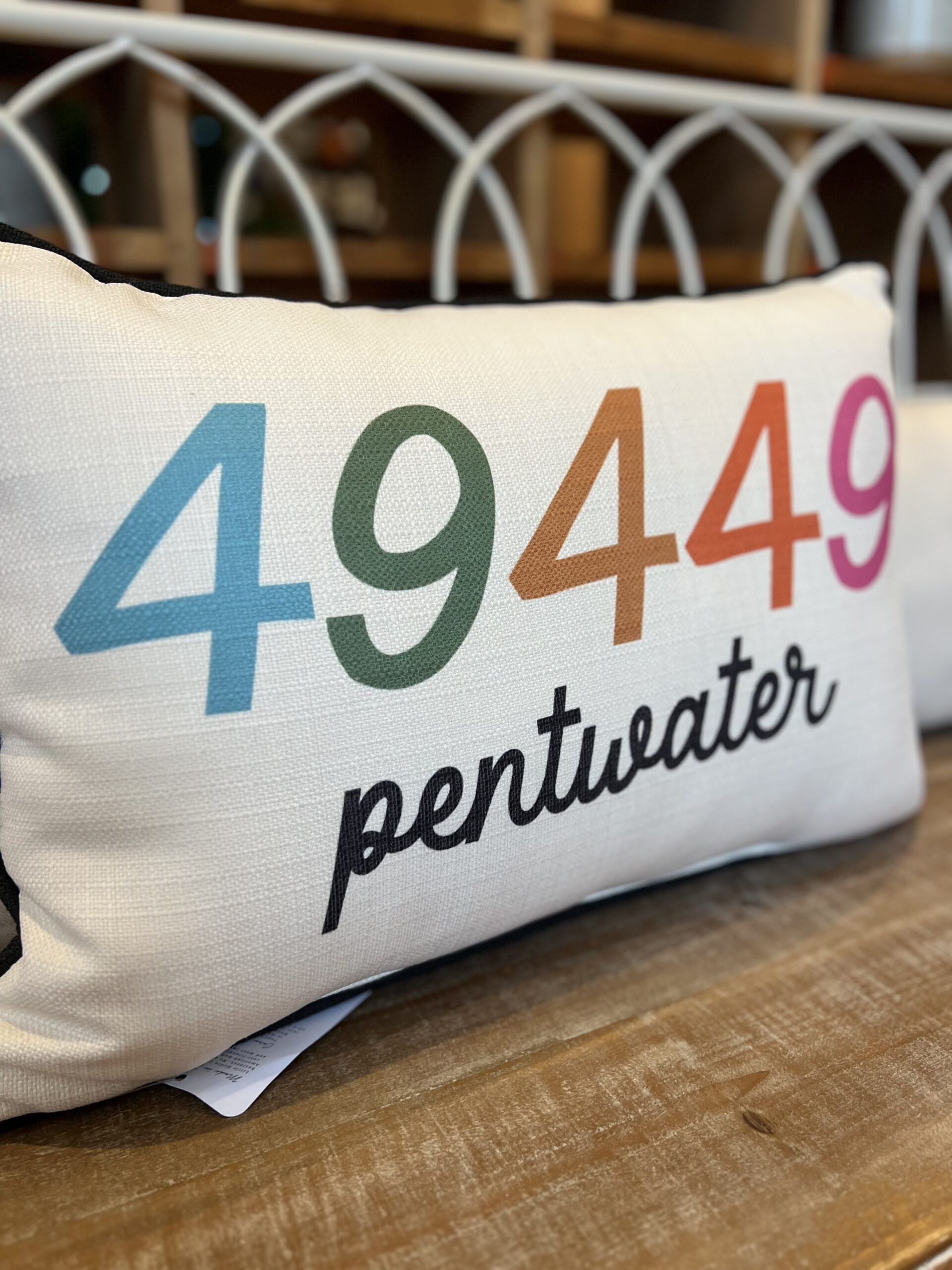 Pentwater Pillow Zip Code Multi Color Linabella