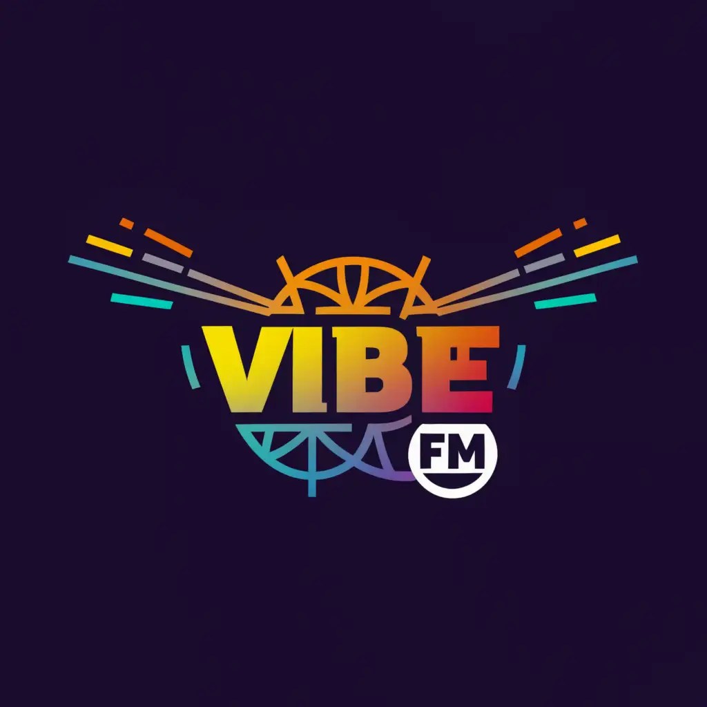 LOGO Design For VIBE FM Modern Radio Antenna Symbol with Clean