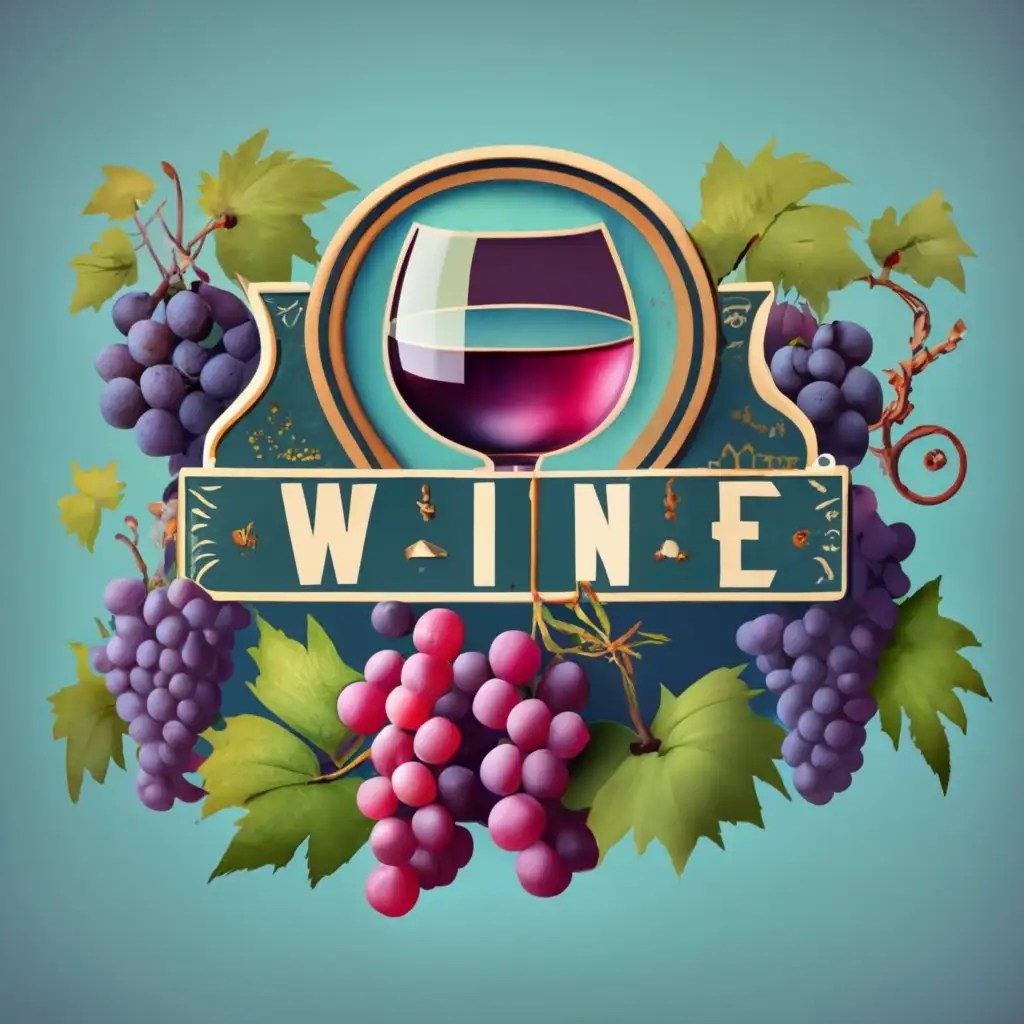 LOGO Design for Wine Country Warehouse Luminescent Grape Field Emblem