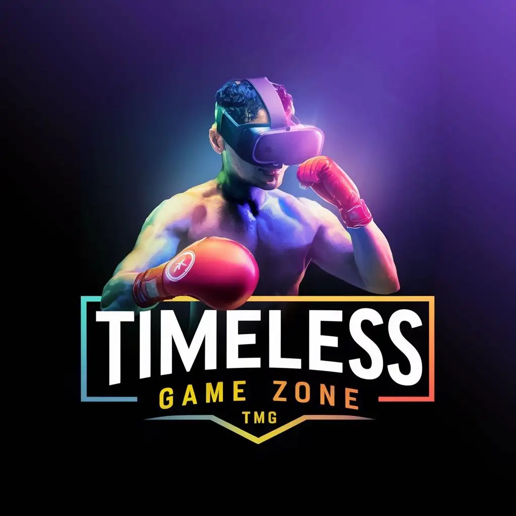 LOGO Design For TIMELESS GAME ZONE TMG Vibrant Boxer in Virtual Reality